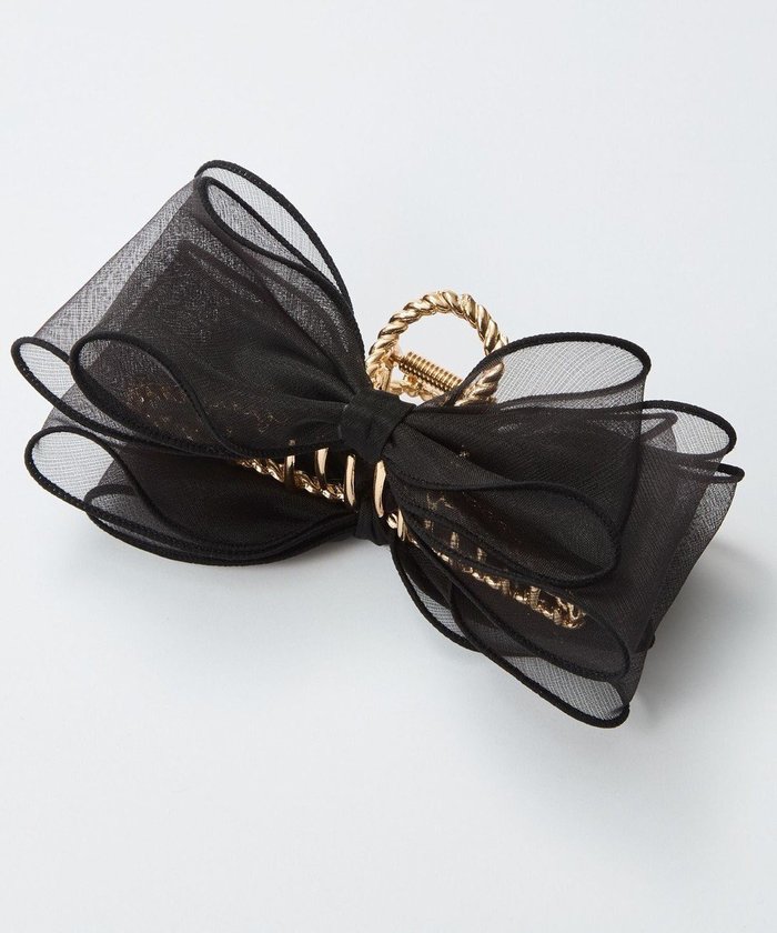 【フィービィー/phoebe】のボリュームオーガンジーリボンバンスクリップ ブラック インテリア・キッズ・メンズ・レディースファッション・服の通販 founy(ファニー) https://founy.com/ ファッション Fashion レディースファッション Fashion for Women シュシュ&ヘアアクセ/ヘアアレンジ Scrunchies & Hair Accessories アクセサリー Fashion Accessories オーガンジー Organza Fabric ハーフ Half, Half-Length バレッタ Barrette, Hair Clip |ID: prp329100004843489 ipo3291000000035299922