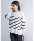 【アンフィーロ 自由区/UNFILO】のマイビューティニット ボートネック 人気、トレンドファッション・服の通販 founy(ファニー) ファッション Fashion レディースファッション Fashion for Women トップス・カットソー Cut & Sew Tops ニット Knit Tops & Sweaters ウォッシャブル Machine Washable カーディガン Cardigan, Knitwear スキッパー Skipper, Open Collar セーター Sweater, Knitwear ツイスト Tweed, Tweed Fabric ヘムライン Hemline, Bottom Cut リラックス Relax, Relaxed Fit ワイド Wide, Wide Fit 夏 Summer 抗菌 Antibacterial, Bacteria-Resistant 春 Spring S/S・春夏 SS, Spring/Summer, Warm Season 洗える Machine Washable thumbnail アイボリー×ブラック|ID: prp329100004843506 ipo3291000000035300242