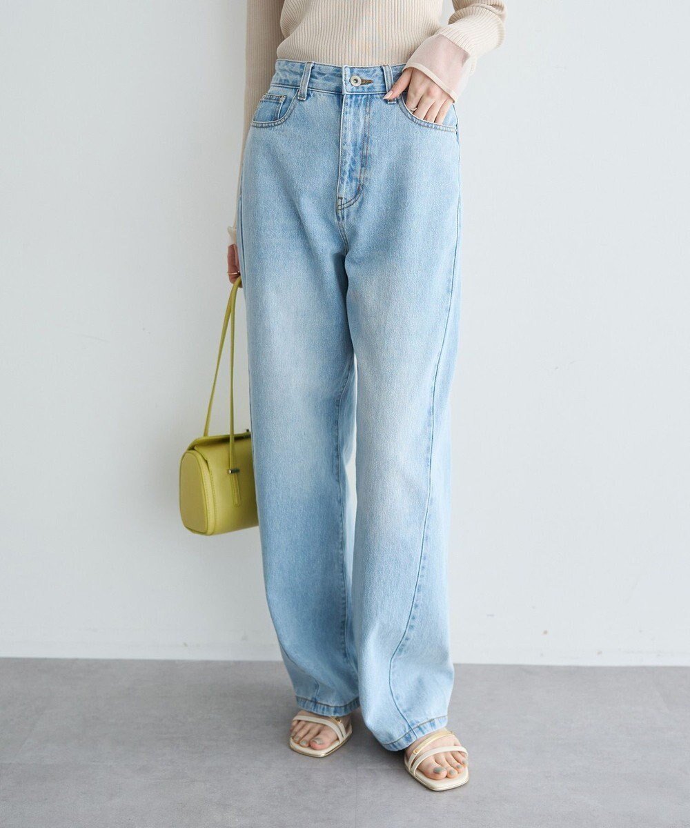 【イェッカ ヴェッカ/YECCA VECCA】のORGABITS切替ストレートデニム インテリア・キッズ・メンズ・レディースファッション・服の通販 founy(ファニー) ファッション Fashion レディースファッション Fashion for Women パンツ Pants & Trousers デニムパンツ・ジーンズ・美脚デニム Denim Jeans & Pants ストレート Straight, Straight Cut デニム Denim, Jeans Material ポケット Pocket, Pocket Detail ワイド Wide, Wide Fit ヴィンテージ Vintage Style 切替 Switching, Contrast Panel 夏 Summer 定番 Standard, Basic Item 春 Spring S/S・春夏 SS, Spring/Summer, Warm Season Light Indigo|ID: prp329100004843551 ipo3291000000035709755