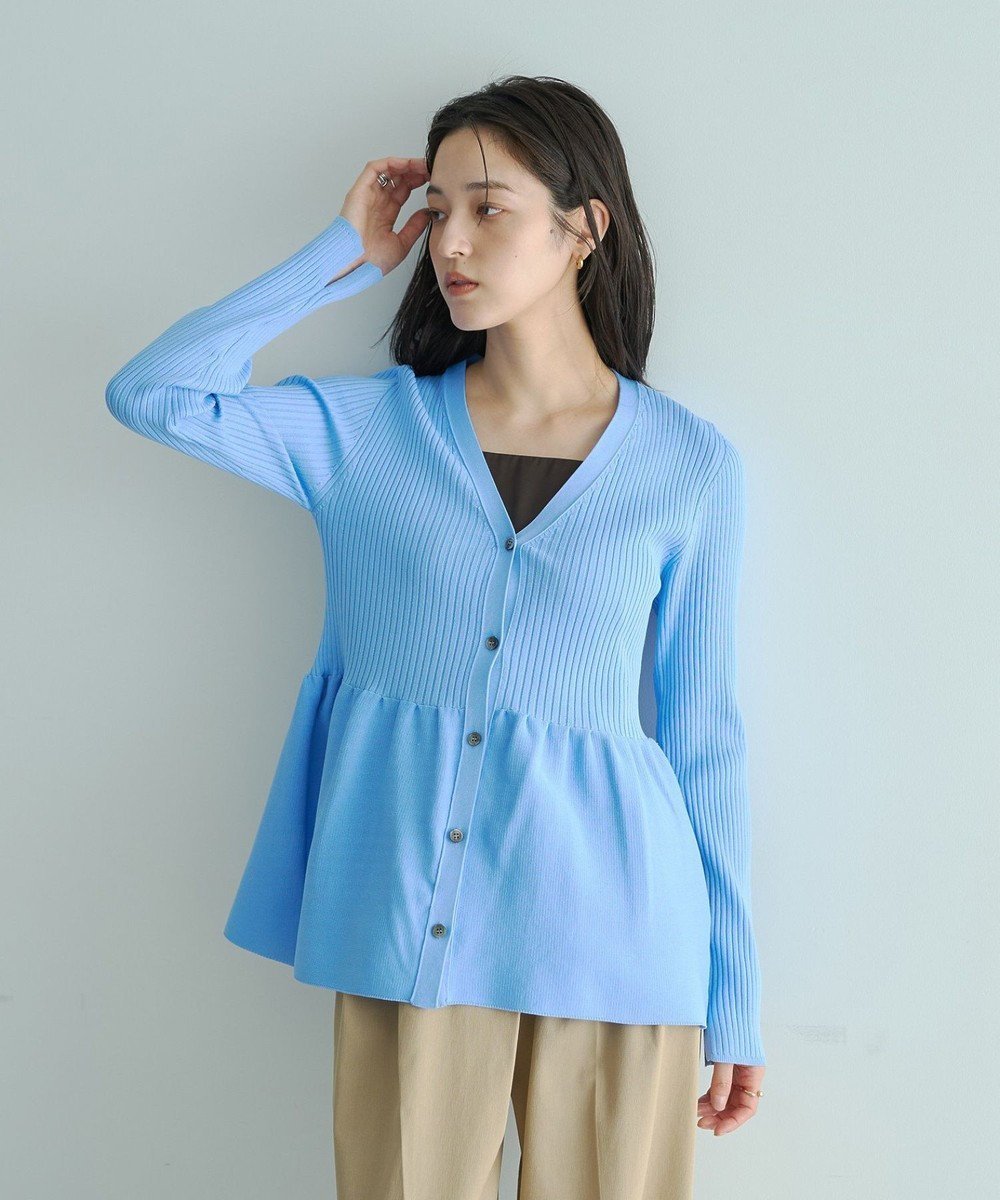 【イェッカ ヴェッカ/YECCA VECCA】のペプラムカーディガン インテリア・キッズ・メンズ・レディースファッション・服の通販 founy(ファニー) 　ファッション　Fashion　レディースファッション　Fashion for Women　トップス・カットソー　Cut & Sew Tops　カーディガン・羽織り　Layered Style Cardigans　カーディガン　Cardigan, Knitwear　フィット　Fit, Slim Fit　ペプラム　Peplum, Flared Hem　ポケット　Pocket, Pocket Detail　夏　Summer　春　Spring　S/S・春夏　SS, Spring/Summer, Warm Season　Blue|ID: prp329100004843567 ipo3291000000035301419