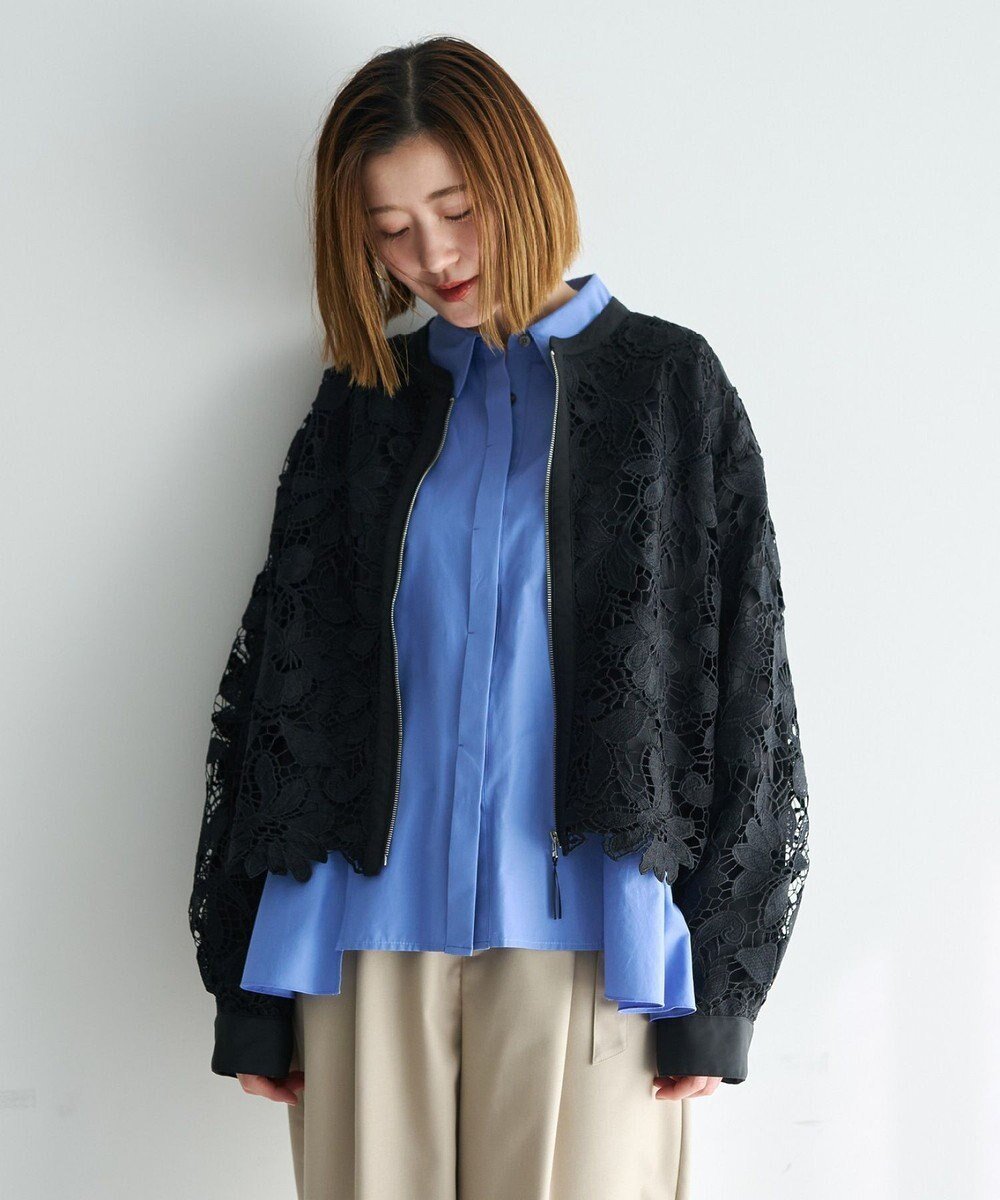 【イェッカ ヴェッカ/YECCA VECCA】のレースブルゾン インテリア・キッズ・メンズ・レディースファッション・服の通販 founy(ファニー) 　ファッション　Fashion　レディースファッション　Fashion for Women　アウター　Coat / Outerwear Collection　レディースジャケット・軽アウター　Jackets　ブルゾンジャケット・スポーティアウター　Blouson Jackets　おすすめ　Recommended / Our Picks　ジャケット　Jacket, Outerwear　フロント　Front, Front Design　ブルゾン　Blouson, Bomber Jacket　ボタニカル　Botanical, Floral Pattern　ポケット　Pocket, Pocket Detail　レース　Lace, Lace Fabric　夏　Summer　春　Spring　S/S・春夏　SS, Spring/Summer, Warm Season　Black|ID: prp329100004843568 ipo3291000000035705800