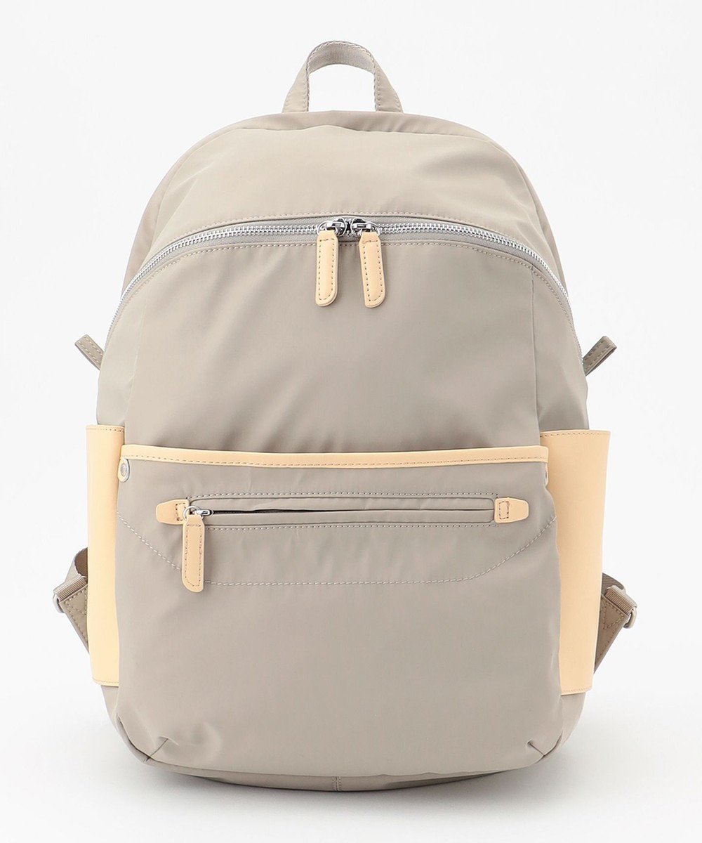 【イザック/Y'SACCS】の【ナイロンタフタ×リサイクルレザー】デイリーリュック インテリア・キッズ・メンズ・レディースファッション・服の通販 founy(ファニー) 　ファッション　Fashion　レディースファッション　Fashion for Women　バッグ　Bags　ショルダー　Shoulder, Shoulder Strap　シンプル　Simple, Minimal　スマート　Smart, Elegant　タフタ　Taffeta, Structured Fabric　トラベル　Travel, Travel Gear　人気　Popular, Best Seller　ポケット　Pocket, Pocket Detail　リュック　Backpack, Rucksack　ライトグレー|ID: prp329100004843582 ipo3291000000035635550