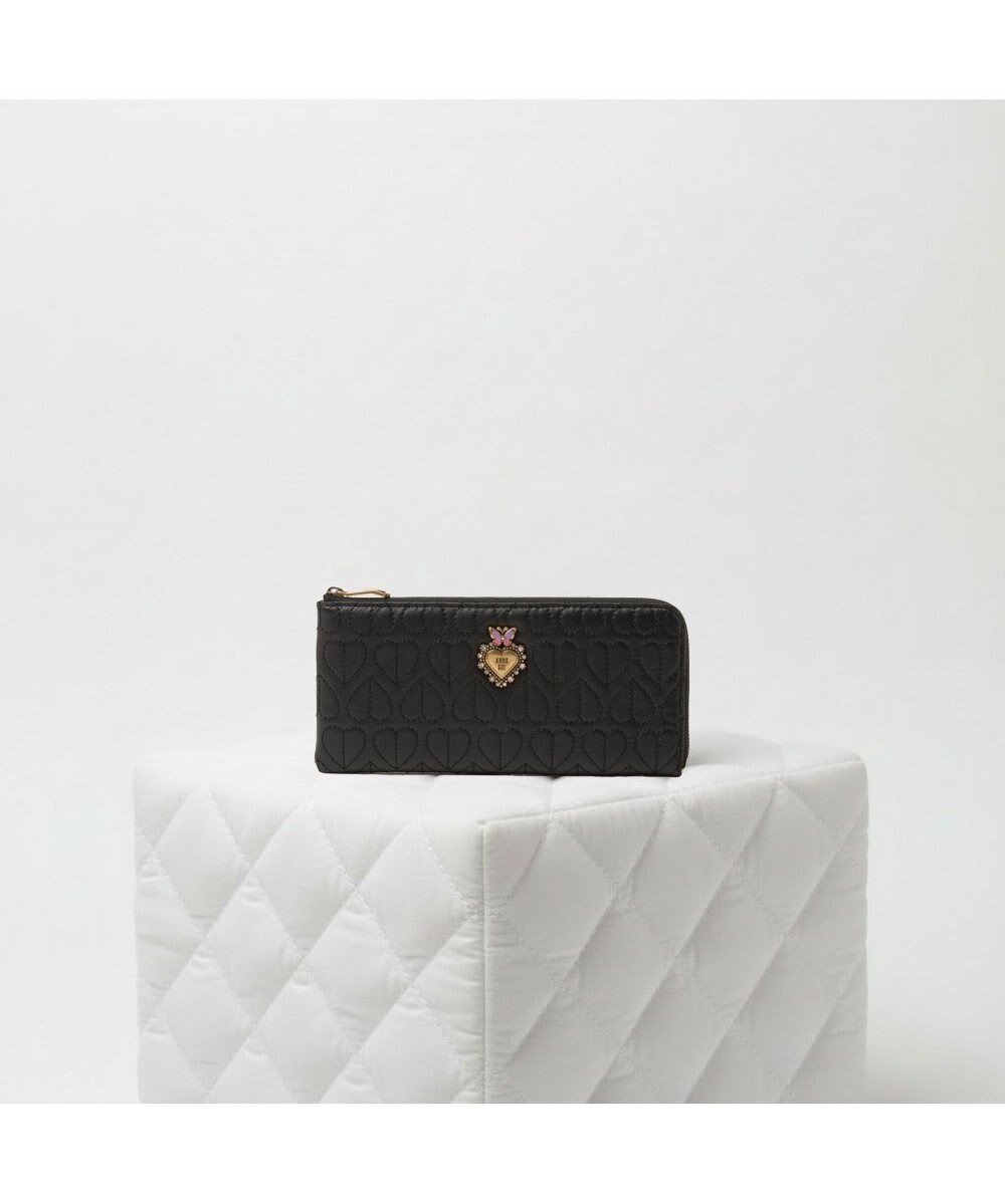 【アナスイ/ANNA SUI】のドリーミー Lファスナー長財布 インテリア・キッズ・メンズ・レディースファッション・服の通販 founy(ファニー) 　ファッション　Fashion　レディースファッション　Fashion for Women　ミニ財布・二つ折り財布　Wallets & Card Cases　キルティング　Quilted, Quilting　クラシック　Classic, Timeless Style　財布　Wallet, Purse　定番　Standard, Basic Item　バタフライ　Butterfly, Butterfly Motif　フェミニン　Feminine, Girly　ブローチ　Brooch, Pin Brooch　エレガント 上品　Elegant　ギフト プレゼント　Gift / Present　クロ|ID: prp329100004843607 ipo3291000000036040011