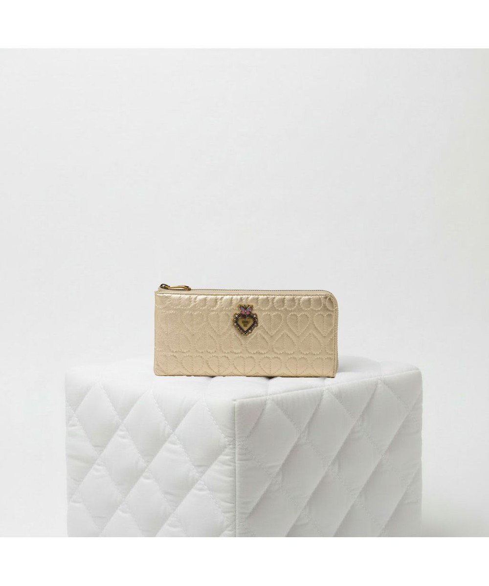 【アナスイ/ANNA SUI】のドリーミー Lファスナー長財布 インテリア・キッズ・メンズ・レディースファッション・服の通販 founy(ファニー) 　ファッション　Fashion　レディースファッション　Fashion for Women　ミニ財布・二つ折り財布　Wallets & Card Cases　キルティング　Quilted, Quilting　クラシック　Classic, Timeless Style　財布　Wallet, Purse　定番　Standard, Basic Item　バタフライ　Butterfly, Butterfly Motif　フェミニン　Feminine, Girly　ブローチ　Brooch, Pin Brooch　エレガント 上品　Elegant　ギフト プレゼント　Gift / Present　ゴールド|ID: prp329100004843607 ipo3291000000036040019