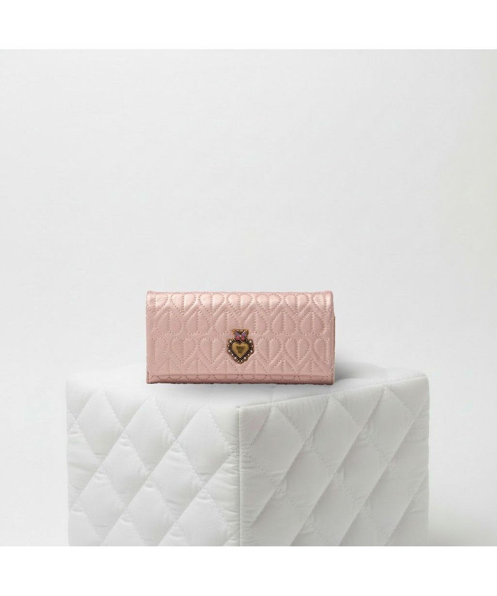 【アナスイ/ANNA SUI】のドリーミー かぶせ長財布 インテリア・キッズ・メンズ・レディースファッション・服の通販 founy(ファニー) 　ファッション　Fashion　レディースファッション　Fashion for Women　ミニ財布・二つ折り財布　Wallets & Card Cases　キルティング　Quilted, Quilting　クラシック　Classic, Timeless Style　財布　Wallet, Purse　定番　Standard, Basic Item　バタフライ　Butterfly, Butterfly Motif　フェミニン　Feminine, Girly　ブローチ　Brooch, Pin Brooch　エレガント 上品　Elegant　ギフト プレゼント　Gift / Present　ピンク|ID: prp329100004843608 ipo3291000000036036486