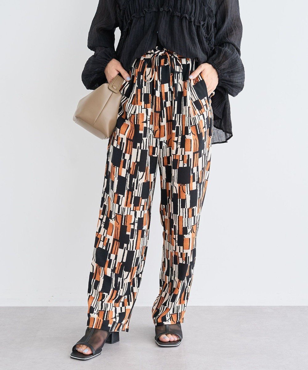 【グリーンパークス/Green Parks】の柄イージーパンツⅤ(テーパード) インテリア・キッズ・メンズ・レディースファッション・服の通販 founy(ファニー) 　ファッション　Fashion　レディースファッション　Fashion for Women　パンツ　Pants & Trousers　テーパード　Tapered, Tapered Pants　フロント　Front, Front Design　ポケット　Pocket, Pocket Detail　A/W・秋冬　Autumn/Winter　Brown|ID: prp329100004843637 ipo3291000000035648560