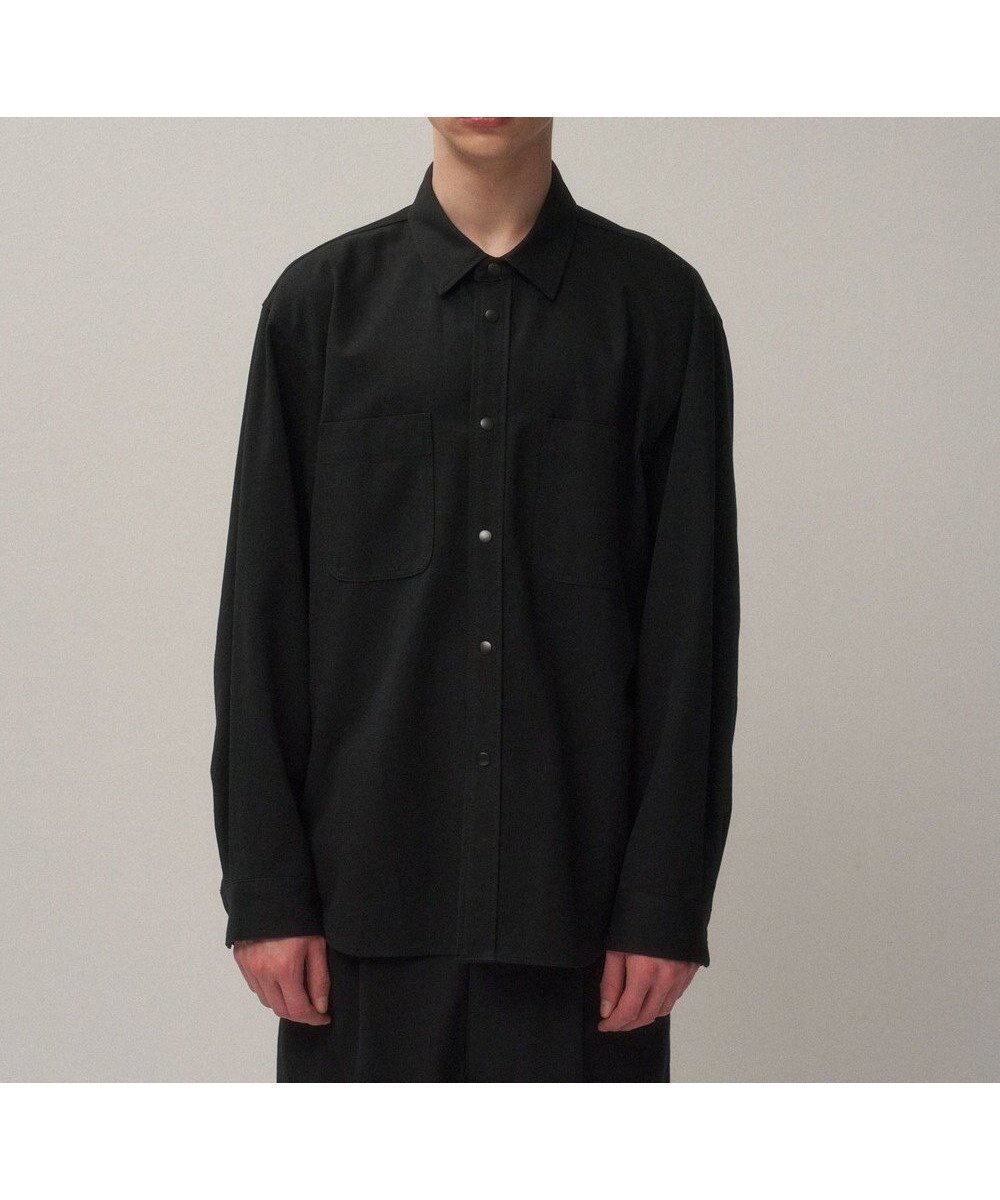 【エイトン/ATON】のHARD WASHED COTTON シャツジャケット - UNISEX インテリア・キッズ・メンズ・レディースファッション・服の通販 founy(ファニー) 　ファッション　Fashion　レディースファッション　Fashion for Women　アウター　Coat / Outerwear Collection　レディースジャケット・軽アウター　Jackets　ユニセックス　Unisex, Genderless　ジャケット　Jacket, Outerwear　ダブル　Double, Double-Breasted　ツイル　Twist, Twisted Detail　ドット　Polka Dot, Dot Pattern　フロント　Front, Front Design　リラックス　Relax, Relaxed Fit　A/W・秋冬　Autumn/Winter　BLACK|ID: prp329100004843649 ipo3291000000035858226