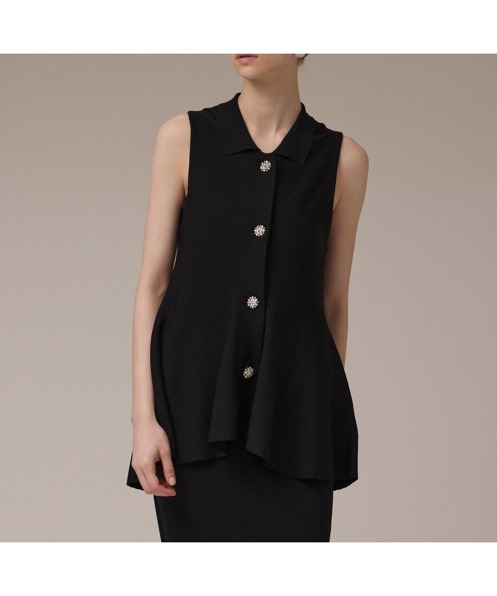 【グレース コンチネンタル/GRACE CONTINENTAL】のビジューニットベスト インテリア・キッズ・メンズ・レディースファッション・服の通販 founy(ファニー) 　ファッション　Fashion　レディースファッション　Fashion for Women　アウター　Coat / Outerwear Collection　トップス・カットソー　Cut & Sew Tops　ニット　Knit Tops & Sweaters　ベスト&ジレ / 重ね着スタイル　Vests & Gilets　春　Spring　セットアップ　Set-Up, Coordinated Outfit　ベスト　Vest, Waistcoat　ペプラム　Peplum, Flared Hem　S/S・春夏　SS, Spring/Summer, Warm Season　おすすめ　Recommended / Our Picks　夏　Summer　エレガント 上品　Elegant　ブラック|ID: prp329100004843712 ipo3291000000035789957