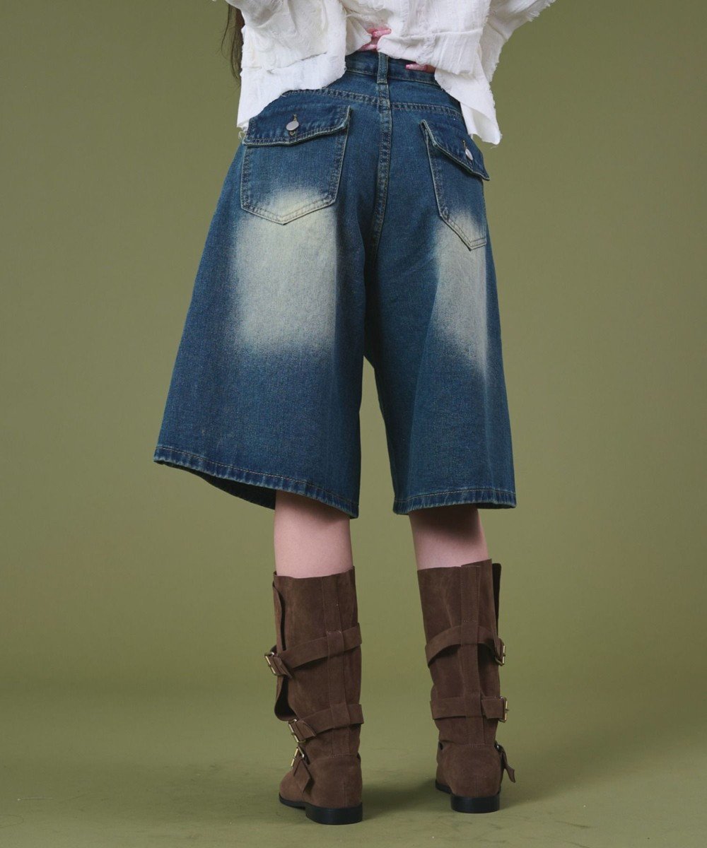 【ウィゴー/WEGO】のバックフラップポケットデニムハーフパンツ インテリア・キッズ・メンズ・レディースファッション・服の通販 founy(ファニー) 　ファッション　Fashion　レディースファッション　Fashion for Women　パンツ　Pants & Trousers　デニムパンツ・ジーンズ・美脚デニム　Denim Jeans & Pants　ショートパンツ・ハーフパンツ　High-Waisted & Relaxed Shorts　バッグ　Bags　春　Spring　秋　Autumn　コンパクト　Compact, Small Size　ショート　Short, Short Length　スマホ　Smartphone, Mobile Device　チェック　Check, Plaid, Tartan　デニム　Denim, Jeans Material　トレンド　Trend, Trending Now　ハーフ　Half, Half-Length　ワイド　Wide, Wide Fit　冬　Winter / This Winter　S/S・春夏　SS, Spring/Summer, Warm Season　おすすめ　Recommended / Our Picks　夏　Summer　デニム中濃色|ID: prp329100004843719 ipo3291000000035790046