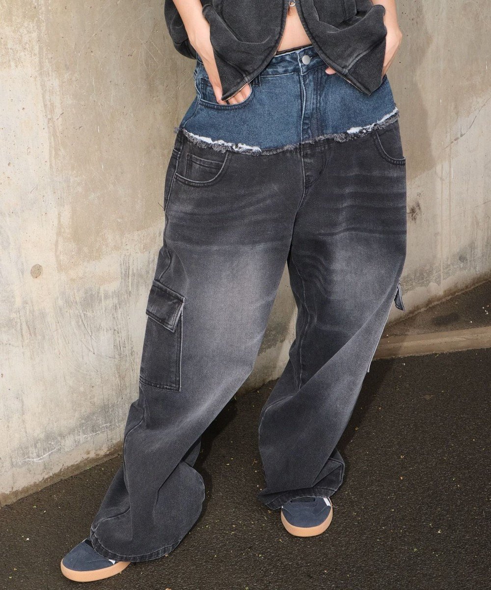 【ウィゴー/WEGO】の【ユニセックス着用ITEM MLサイズ展開】ダブルウエストカーゴデニムパンツ インテリア・キッズ・メンズ・レディースファッション・服の通販 founy(ファニー) 　ファッション　Fashion　レディースファッション　Fashion for Women　パンツ　Pants & Trousers　デニムパンツ・ジーンズ・美脚デニム　Denim Jeans & Pants　春　Spring　キャップ　Cap, Baseball Cap　クロップド　Cropped, Short Length　グラフィック　Graphic, Graphic Design　今季　This Season, Current Season　スニーカー　Sneakers, Trainers　スマホ　Smartphone, Mobile Device　デニム　Denim, Jeans Material　トレンド　Trend, Trending Now　ミックス　Mix, Mixed Style　A/W・秋冬　Autumn/Winter　プチプライス・低価格　Affordable / Budget Price　夏　Summer　デニムブラックソノタ|ID: prp329100004843737 ipo3291000000035467449