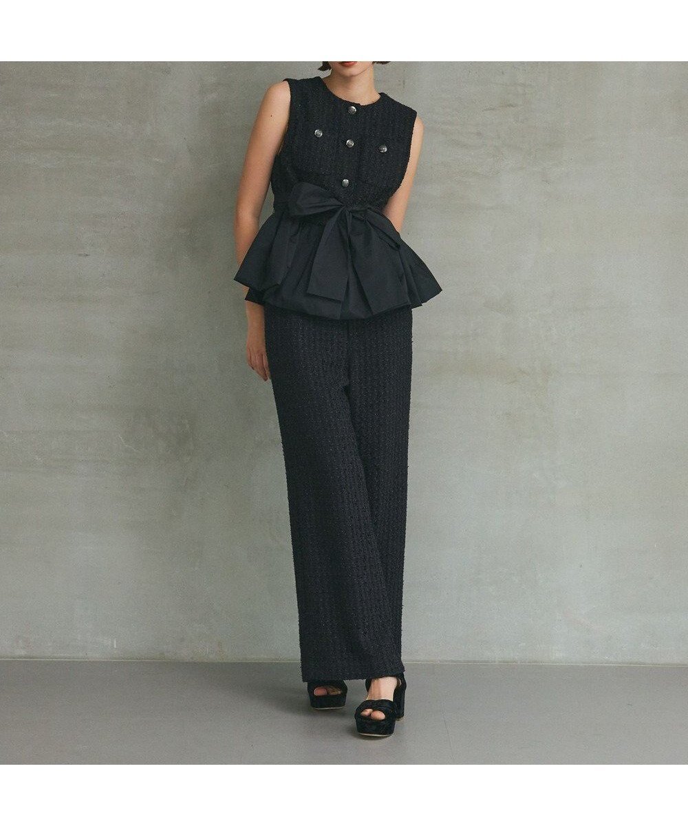 【グレース コンチネンタル/GRACE CONTINENTAL】のツイードコンビジレ インテリア・キッズ・メンズ・レディースファッション・服の通販 founy(ファニー) 　ファッション　Fashion　レディースファッション　Fashion for Women　アウター　Coat / Outerwear Collection　トップス・カットソー　Cut & Sew Tops　ベスト&ジレ / 重ね着スタイル　Vests & Gilets　春　Spring　サマー　Summer, Summer Style　セットアップ　Set-Up, Coordinated Outfit　タフタ　Taffeta, Structured Fabric　ツイード　Twill, Twill Weave　ベスト　Vest, Waistcoat　ペプラム　Peplum, Flared Hem　ミックス　Mix, Mixed Style　リボン　Ribbon, Bow　S/S・春夏　SS, Spring/Summer, Warm Season　おすすめ　Recommended / Our Picks　夏　Summer　ブラック|ID: prp329100004843769 ipo3291000000035790339