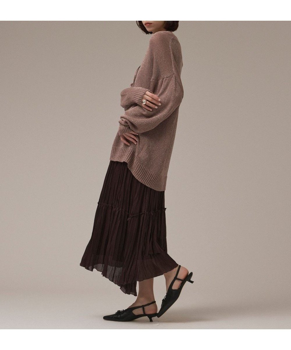 【グレース コンチネンタル/GRACE CONTINENTAL】のワッシャープリーツスカート インテリア・キッズ・メンズ・レディースファッション・服の通販 founy(ファニー) 　ファッション　Fashion　レディースファッション　Fashion for Women　スカート　Skirts　プリーツスカート / 上品フェミニンスタイル　Pleated Skirts　オーガンジー　Organza Fabric　サテン　Satin, Glossy Fabric　シンプル　Simple, Minimal　バイアス　Bias, Diagonal Cut　プリーツ　Pleats, Pleated　ロング　Long, Long-Length　ヴィンテージ　Vintage Style　エレガント 上品　Elegant　夏　Summer　春　Spring　S/S・春夏　SS, Spring/Summer, Warm Season　ダークブラウン|ID: prp329100004843775 ipo3291000000035790366
