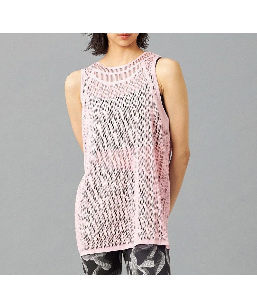 【チャコット/Chacott】の【ノーソーイングニット】ランダムメッシュニットタンクトップ インテリア・キッズ・メンズ・レディースファッション・服の通販 founy(ファニー) 　ファッション　Fashion　レディースファッション　Fashion for Women　トップス・カットソー　Cut & Sew Tops　ニット　Knit Tops & Sweaters　エレガント 上品　Elegant　ショート　Short, Short Length　シンプル　Simple, Minimal　スタイリッシュ　Stylish, Fashionable　ストレッチ　Stretch, Stretchy Fabric　テクスチャー　Texture, Textured Fabric　デニム　Denim, Jeans Material　フィット　Fit, Slim Fit　メッシュ　Mesh, Net Fabric　リラックス　Relax, Relaxed Fit　おすすめ　Recommended / Our Picks　グレイッシュローズ|ID: prp329100004843794 ipo3291000000035790010