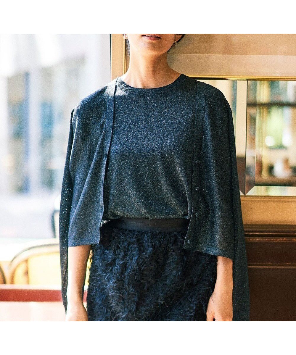 【自由区/JIYU-KU】の【カタログ掲載】カラーミックスラメスリーブレス ニット インテリア・キッズ・メンズ・レディースファッション・服の通販 founy(ファニー) 　ファッション　Fashion　レディースファッション　Fashion for Women　トップス・カットソー　Cut & Sew Tops　ニット　Knit Tops & Sweaters　おすすめ　Recommended / Our Picks　インナー　Innerwear　シンプル　Simple, Minimal　ジャケット　Jacket, Outerwear　セーター　Sweater, Knitwear　ドロップ　Drop Shoulder, Dropped Style　ミックス　Mix, Mixed Style　A/W・秋冬　Autumn/Winter　ネイビー|ID: prp329100004843799 ipo3291000000035670166