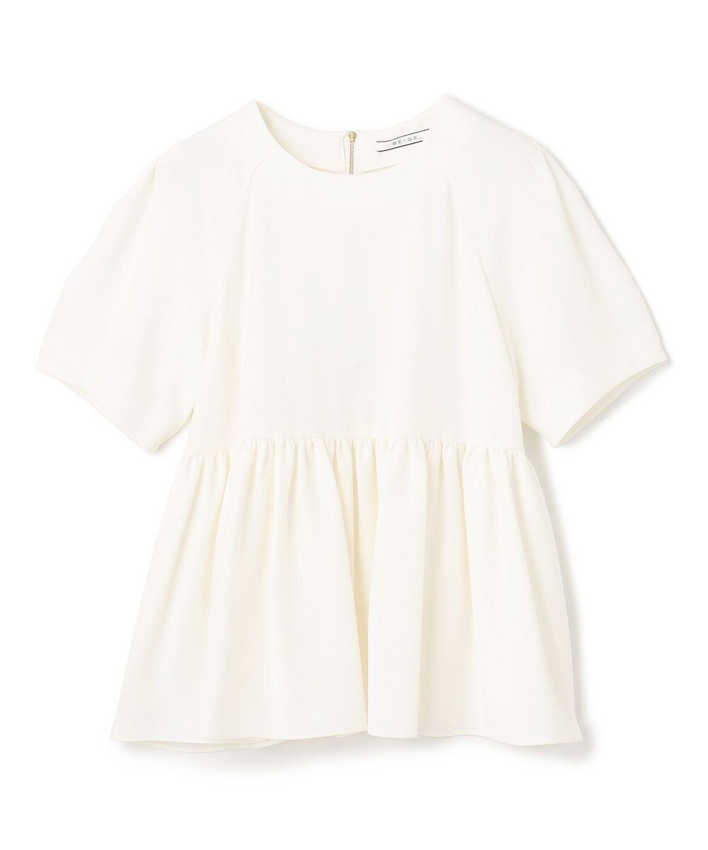 【ベイジ,/BEIGE,】の【洗える】ACHILLEA / ペプラムバックファスナーブラウス インテリア・キッズ・メンズ・レディースファッション・服の通販 founy(ファニー) 　ファッション　Fashion　レディースファッション　Fashion for Women　トップス・カットソー　Cut & Sew Tops　シャツ・ブラウス・オフィスカジュアル　Elegant Blouses & Button-Ups　春　Spring　洗える　Machine Washable　ギャザー　Gathered, Ruffled　シンプル　Simple, Minimal　ストレッチ　Stretch, Stretchy Fabric　スリーブ　Sleeve, Long Sleeve / Short Sleeve　セットアップ　Set-Up, Coordinated Outfit　センター　Center, Center Line　ドレープ　Drape, Draping Fabric　ペプラム　Peplum, Flared Hem　メタル　Metal, Metal Parts　S/S・春夏　SS, Spring/Summer, Warm Season　夏　Summer　エレガント 上品　Elegant　White|ID: prp329100004843852 ipo3291000000035306749