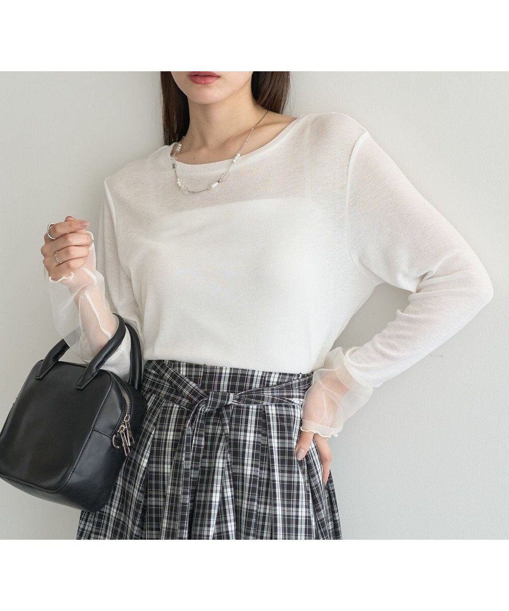 【アースミュージックアンドエコロジー/earth music&ecology】のシアースリーブプルオーバー 人気、トレンドファッション・服の通販 founy(ファニー) 　ファッション　Fashion　レディースファッション　Fashion for Women　トップス・カットソー　Cut & Sew Tops　シャツ・ブラウス・オフィスカジュアル　Elegant Blouses & Button-Ups　ロングTシャツ・Tシャツ　Longline T-Shirts & Tees　カジュアルプルオーバー・ニットトップス　Pullovers & Knit Tops / Casual Pullovers　カットソー・ベーシックTシャツ　Cut-and-Sewn Tops / Stretch Tees & Basics　おすすめ　Recommended / Our Picks　カットソー　Cut and Sewn Top　シアー　Sheer, See-Through　シンプル　Simple, Minimal　ジャケット　Jacket, Outerwear　ドッキング　Docking, Mixed Material　フィット　Fit, Slim Fit　ボトム　Bottoms, Lower Wear　ポケット　Pocket, Pocket Detail　A/W・秋冬　Autumn/Winter　 other-1|ID: prp329100004843860 ipo3291000000035676533