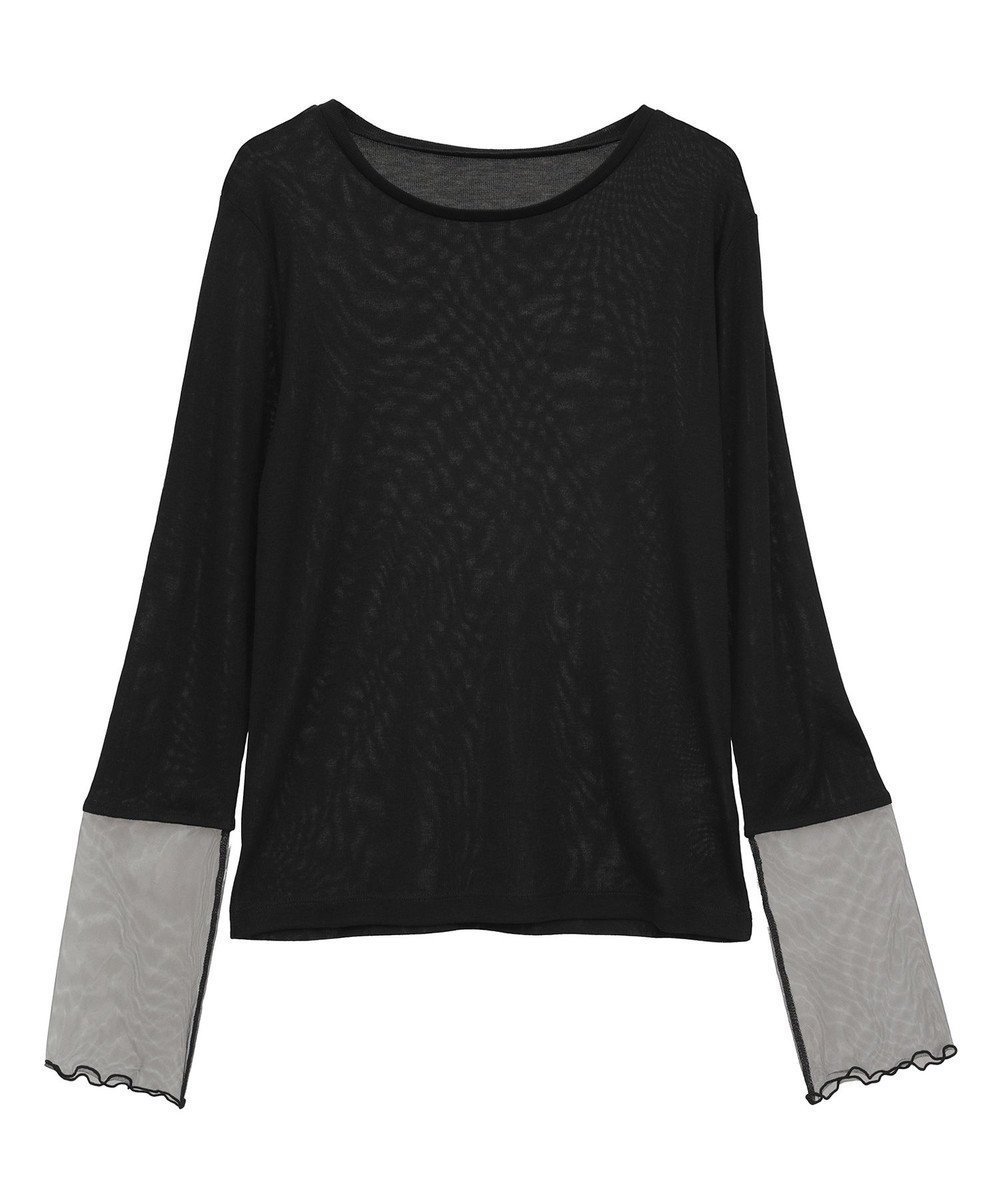 【アースミュージックアンドエコロジー/earth music&ecology】のシアースリーブプルオーバー インテリア・キッズ・メンズ・レディースファッション・服の通販 founy(ファニー) 　ファッション　Fashion　レディースファッション　Fashion for Women　トップス・カットソー　Cut & Sew Tops　シャツ・ブラウス・オフィスカジュアル　Elegant Blouses & Button-Ups　ロングTシャツ・Tシャツ　Longline T-Shirts & Tees　カジュアルプルオーバー・ニットトップス　Pullovers & Knit Tops / Casual Pullovers　カットソー・ベーシックTシャツ　Cut-and-Sewn Tops / Stretch Tees & Basics　おすすめ　Recommended / Our Picks　カットソー　Cut and Sewn Top　シアー　Sheer, See-Through　シンプル　Simple, Minimal　ジャケット　Jacket, Outerwear　ドッキング　Docking, Mixed Material　フィット　Fit, Slim Fit　ボトム　Bottoms, Lower Wear　ポケット　Pocket, Pocket Detail　A/W・秋冬　Autumn/Winter　Black|ID: prp329100004843860 ipo3291000000035676540
