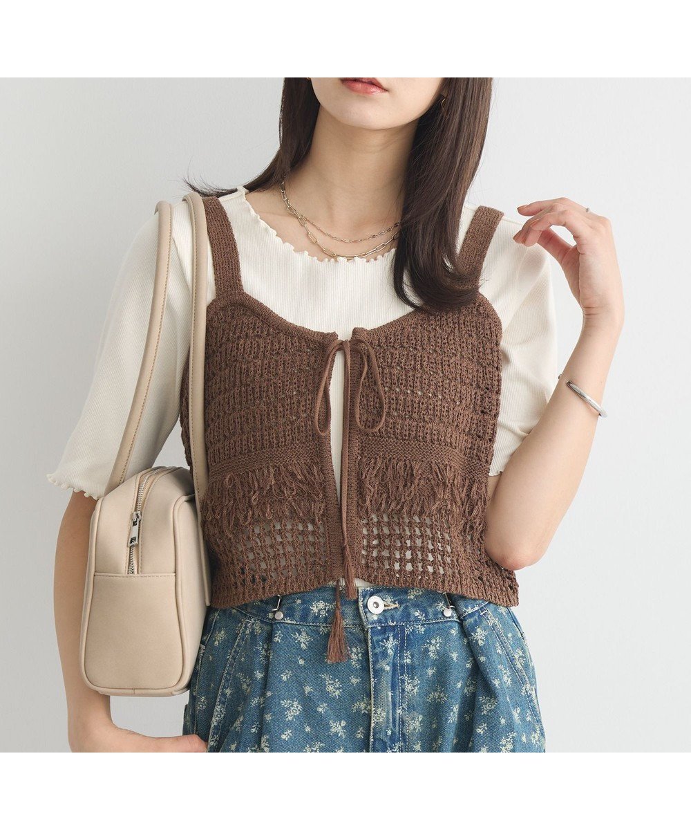 【アースミュージックアンドエコロジー/earth music&ecology】のフリンジニットビスチェ 人気、トレンドファッション・服の通販 founy(ファニー) ファッション Fashion レディースファッション Fashion for Women アウター Coat / Outerwear Collection トップス・カットソー Cut & Sew Tops ニット Knit Tops & Sweaters ベスト&ジレ / 重ね着スタイル Vests & Gilets ビスチェ Bustiers & Corset Tops / Layered Bustier Style おすすめ Recommended / Our Picks ショルダー Shoulder, Shoulder Strap フェミニン Feminine, Girly ベスト Vest, Waistcoat ポケット Pocket, Pocket Detail ラウンド Round, Round Neck 今季 This Season, Current Season A/W・秋冬 Autumn/Winter other-1|ID: prp329100004843861 ipo3291000000035306896