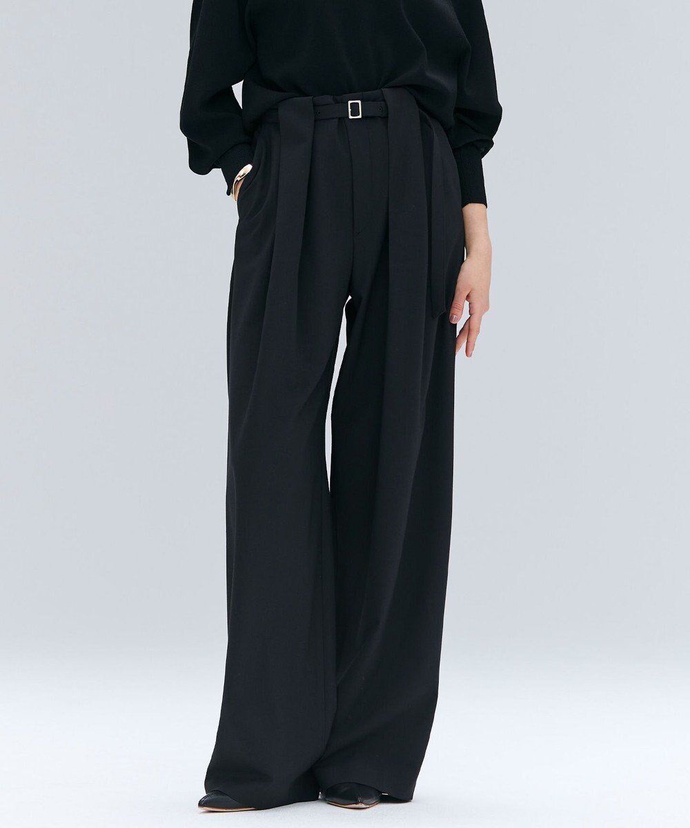 【ベイジ,/BEIGE,】の【セットアップ対応・洗える・Precious 10月号掲載】ZEPHYR / ウールライクタックベルトワイドパンツ インテリア・キッズ・メンズ・レディースファッション・服の通販 founy(ファニー) 　雑誌掲載アイテム　Magazine Picks & Fashion Features　ファッション雑誌　Fashion Magazines　プレシャス　Precious　ファッション　Fashion　レディースファッション　Fashion for Women　セットアップ　Matching Sets　レディースパンツ・ボトムス　Pants & Trousers / Bottoms　ベルト&ウエストマーク　Belts & Waist Accessories　10月号　October Issue　エレガント 上品　Elegant　シューズ　Shoes, Footwear　ストレッチ　Stretch, Stretchy Fabric　セットアップ　Set-Up, Coordinated Outfit　フラット　Flat, Flat Shoes　ロング　Long, Long-Length　ワイド　Wide, Wide Fit　夏　Summer　S/S・春夏　SS, Spring/Summer, Warm Season　洗える　Machine Washable　A/W・秋冬　Autumn/Winter　雑誌　Magazine, Fashion Magazine　Black|ID: prp329100004843887 ipo3291000000035307308