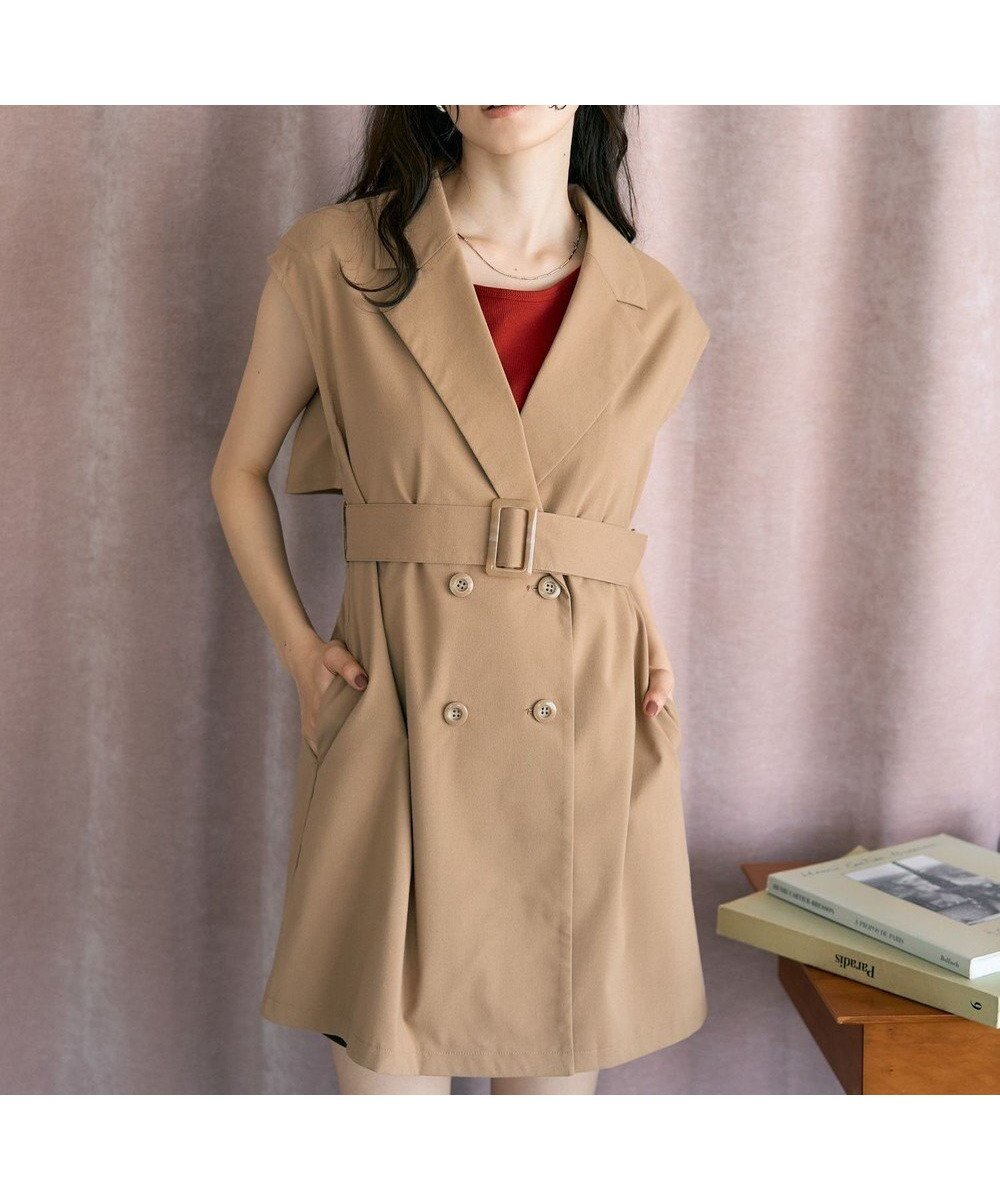 【アースミュージックアンドエコロジー/earth music&ecology】のショートジレンチ インテリア・キッズ・メンズ・レディースファッション・服の通販 founy(ファニー) 　ファッション　Fashion　レディースファッション　Fashion for Women　アウター　Coat / Outerwear Collection　コート・ロングコート・ピーコート　Long Coats, Peacoats & More　レディースジャケット・軽アウター　Jackets　トレンチコート / 春秋の定番アウター　Trench Coats　ジャケット　Jacket, Outerwear　フレア　Flare, Flared　ボトム　Bottoms, Lower Wear　ポケット　Pocket, Pocket Detail　秋　Autumn　A/W・秋冬　Autumn/Winter　Beige|ID: prp329100004843945 ipo3291000000036304069