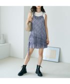【アースミュージックアンドエコロジー/earth music&ecology】のフロントリボンチェックミニキャミワンピース Check Gray|ID: prp329100004843947 ipo3291000000036304083