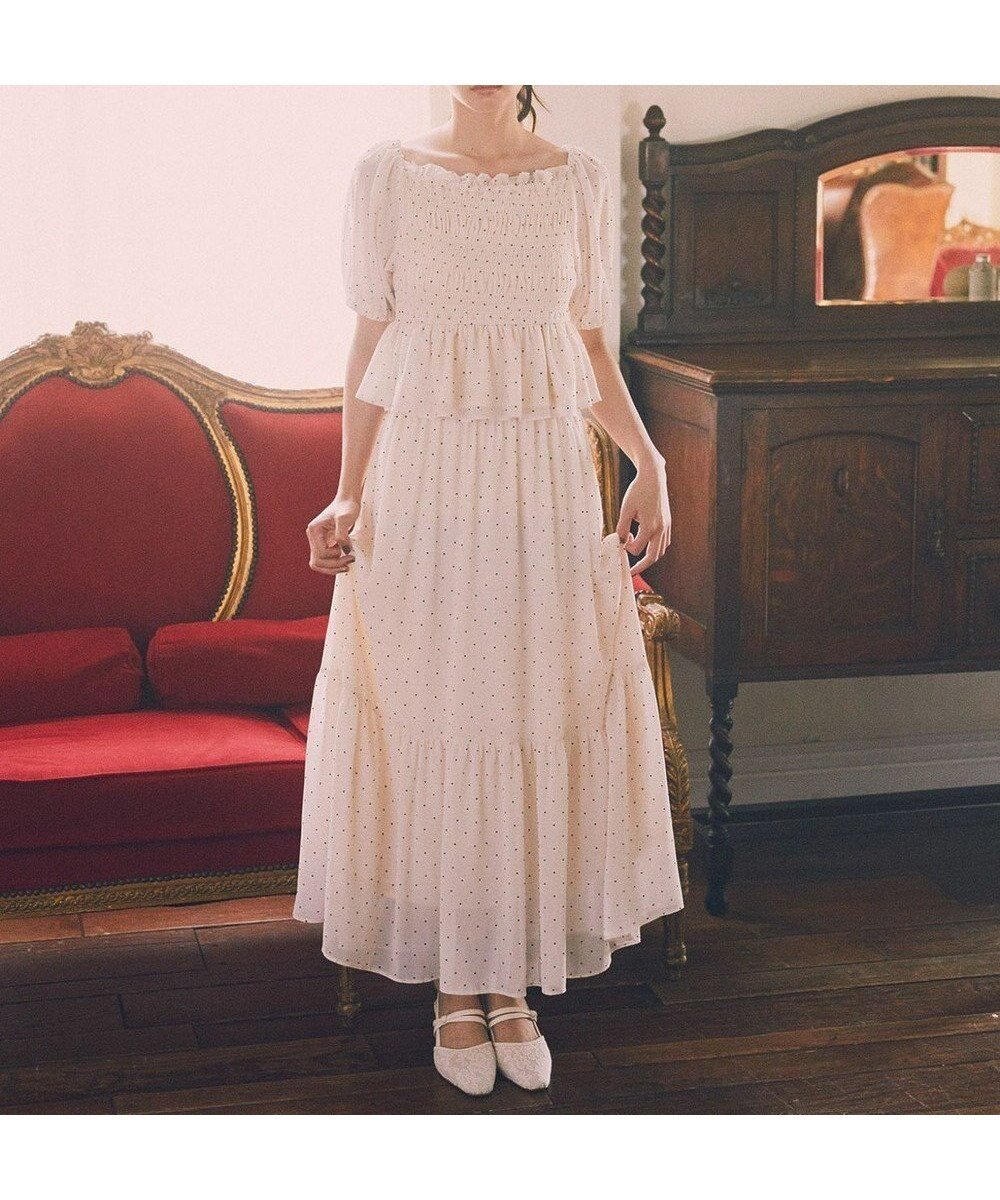 【アースミュージックアンドエコロジー/earth music&ecology】のSET2点フロッキードットブラウス+スカート インテリア・キッズ・メンズ・レディースファッション・服の通販 founy(ファニー) 　ファッション　Fashion　レディースファッション　Fashion for Women　セットアップ　Matching Sets　スカート・ミニ/ミディ/マキシ　Skirts / Mini, Midi & Maxi Skirts　シアー　Sheer, See-Through　シャーリング　Shirring, Ruched　セットアップ　Set-Up, Coordinated Outfit　フェミニン　Feminine, Girly　ポケット　Pocket, Pocket Detail　A/W・秋冬　Autumn/Winter　Ivory|ID: prp329100004844018 ipo3291000000035562005