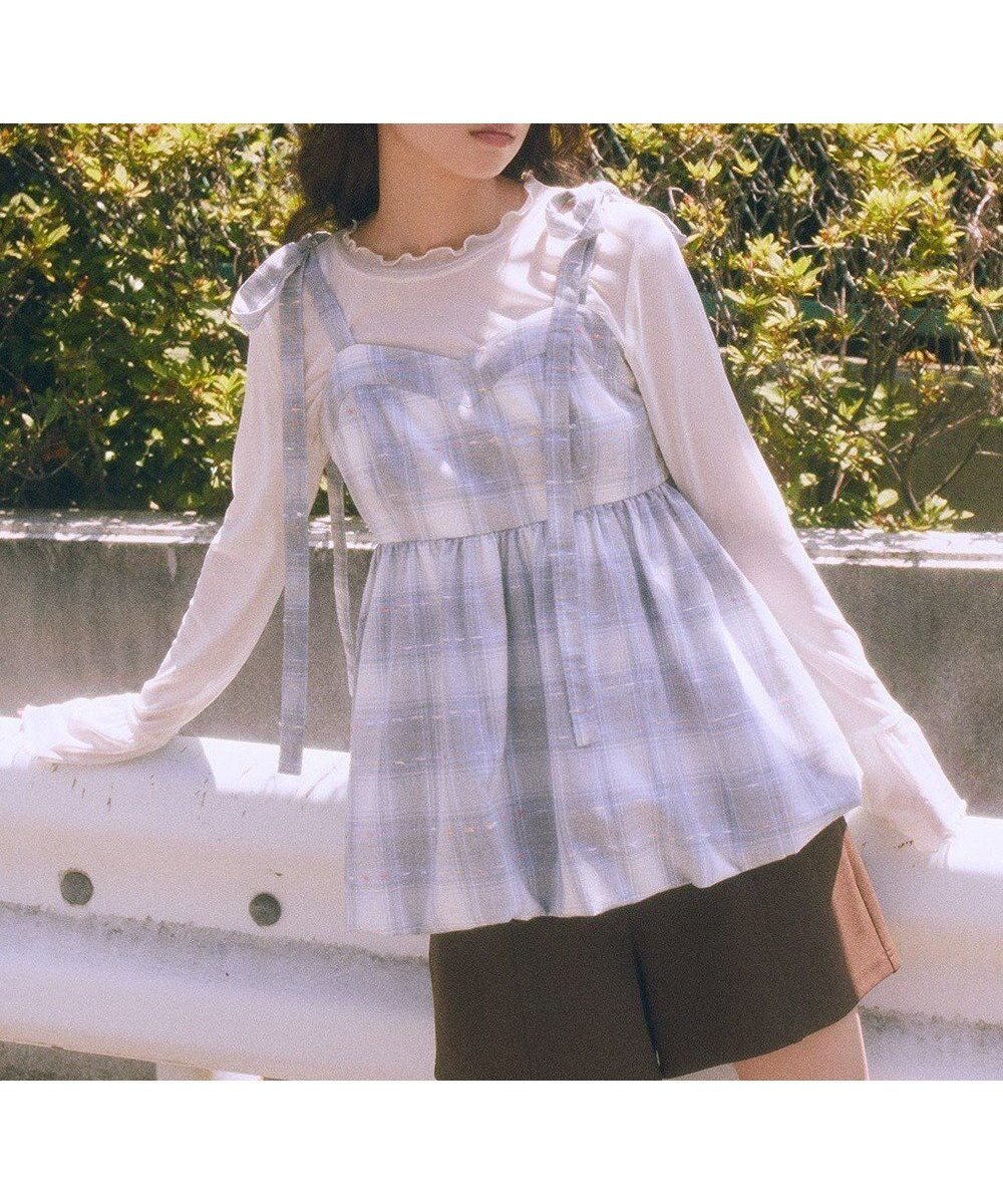 【アースミュージックアンドエコロジー/earth music&ecology】のチェックパターンバルーンキャミビスチェ インテリア・キッズ・メンズ・レディースファッション・服の通販 founy(ファニー) 　ファッション　Fashion　レディースファッション　Fashion for Women　アウター　Coat / Outerwear Collection　トップス・カットソー　Cut & Sew Tops　キャミソール&ノースリーブ　Camisoles & Sleeveless Tops　ベスト&ジレ / 重ね着スタイル　Vests & Gilets　ビスチェ　Bustiers & Corset Tops / Layered Bustier Style　おすすめ　Recommended / Our Picks　チェック　Check, Plaid, Tartan　トレンド　Trend, Trending Now　ネップ　Nepp, Slub Yarn　ベスト　Vest, Waistcoat　ポケット　Pocket, Pocket Detail　A/W・秋冬　Autumn/Winter　Grayish Blue|ID: prp329100004844130 ipo3291000000035310729