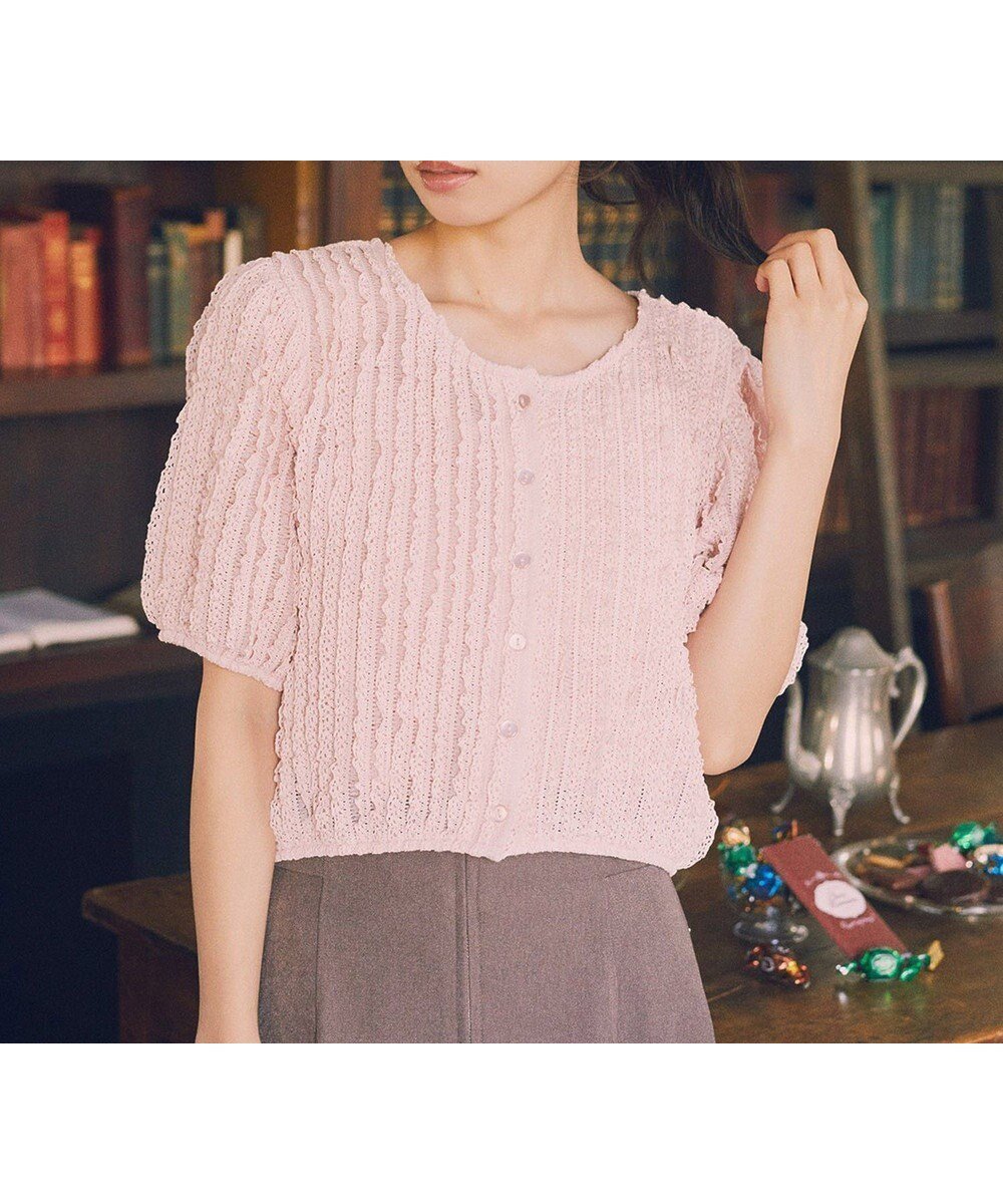 【アースミュージックアンドエコロジー/earth music&ecology】のミニフリルカットレースアンサンブル 人気、トレンドファッション・服の通販 founy(ファニー) 　ファッション　Fashion　レディースファッション　Fashion for Women　トップス・カットソー　Cut & Sew Tops　カーディガン・羽織り　Layered Style Cardigans　アンサンブルニット　Knit Ensembles & Twin Sets　おすすめ　Recommended / Our Picks　アンサンブル　Ensemble Set　インナー　Innerwear　カーディガン　Cardigan, Knitwear　キャミソール　Camisole, Spaghetti Strap Top　コンパクト　Compact, Small Size　スリーブ　Sleeve, Long Sleeve / Short Sleeve　バランス　Balance, Style Balance　フェミニン　Feminine, Girly　フォルム　Silhouette, Form　フリル　Frill, Ruffle　ポケット　Pocket, Pocket Detail　レース　Lace, Lace Fabric　A/W・秋冬　Autumn/Winter　 other-1|ID: prp329100004844146 ipo3291000000036288153