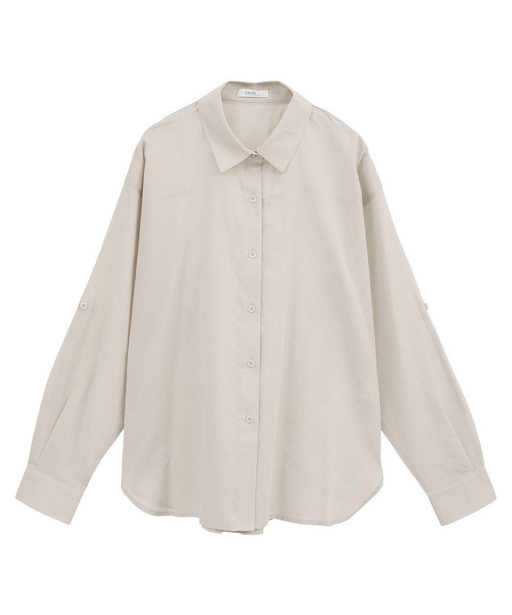 【アースミュージックアンドエコロジー/earth music&ecology】の【接触冷感】綿麻混ベーシックシャツ インテリア・キッズ・メンズ・レディースファッション・服の通販 founy(ファニー) 　ファッション　Fashion　レディースファッション　Fashion for Women　トップス・カットソー　Cut & Sew Tops　シャツ・ブラウス・オフィスカジュアル　Elegant Blouses & Button-Ups　おすすめ　Recommended / Our Picks　ベーシック　Basic, Essential　ポケット　Pocket, Pocket Detail　リネン　Linen, Linen Fabric　夏　Summer　定番　Standard, Basic Item　A/W・秋冬　Autumn/Winter　長袖　Long Sleeve, Full Sleeve　Beige|ID: prp329100004844147 ipo3291000000035714811