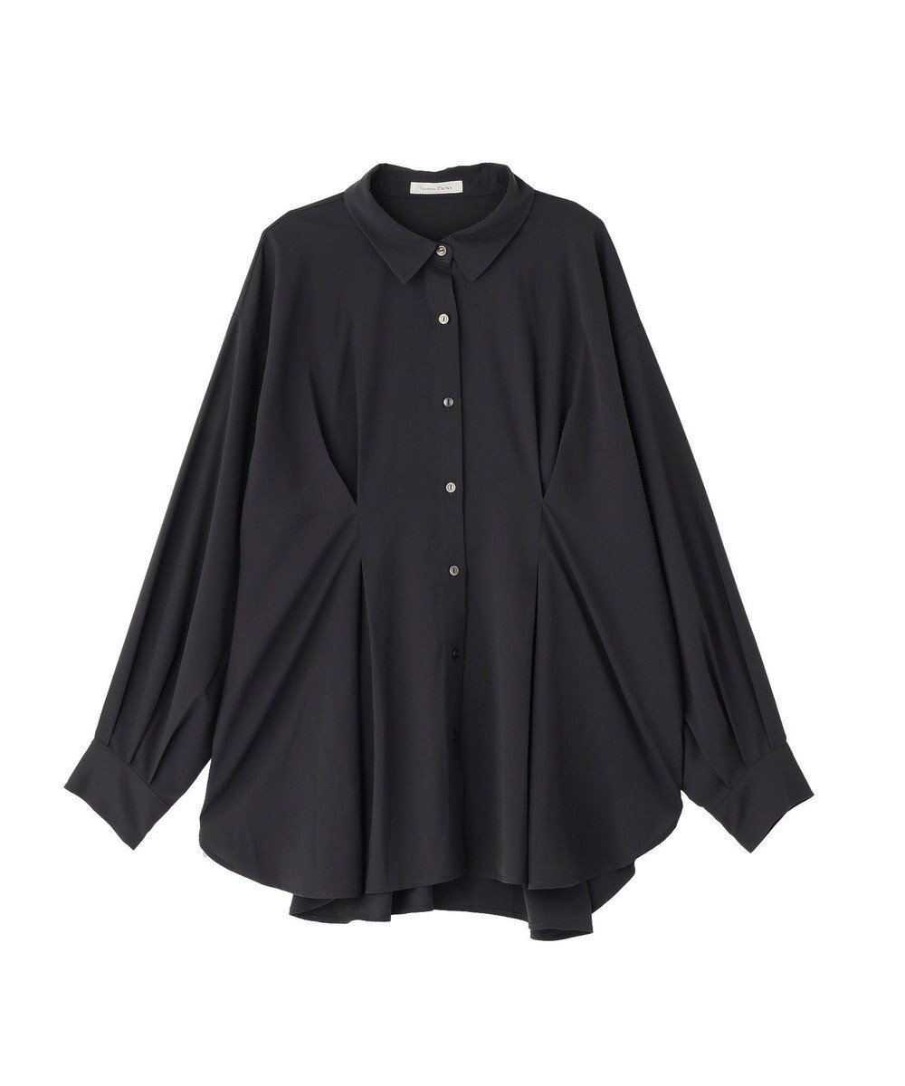 【グリーンパークス/Green Parks】のウエストタックシャツチュニック インテリア・キッズ・メンズ・レディースファッション・服の通販 founy(ファニー) 　ファッション　Fashion　レディースファッション　Fashion for Women　トップス・カットソー　Cut & Sew Tops　シャツ・ブラウス・オフィスカジュアル　Elegant Blouses & Button-Ups　インナー　Innerwear　春　Spring　ドレープ　Drape, Draping Fabric　ポケット　Pocket, Pocket Detail　ラウンド　Round, Round Neck　S/S・春夏　SS, Spring/Summer, Warm Season　夏　Summer　Charcoal Gray|ID: prp329100004844169 ipo3291000000036272823