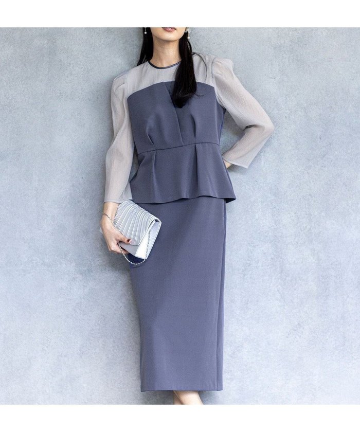 【エニィ スィス/any SiS】の【LilyCalin】ペプラムビスチェ ドレス インテリア・キッズ・メンズ・レディースファッション・服の通販 founy(ファニー) https://founy.com/ ファッション Fashion レディースファッション Fashion for Women ワンピース Dresses フォーマル・パーティードレス・結婚式用ドレス Elegant & Casual Dresses シフォン Chiffon, Lightweight Fabric ストレッチ Stretch, Stretchy Fabric ダブル Double, Double-Breasted ドレス Dress, One-Piece 人気 Popular, Best Seller ペプラム Peplum, Flared Hem ペンシル Pencil, Pencil Skirt ヨーク Yoke, Yoke Design A/W・秋冬 Autumn/Winter 新作・新入荷 New Arrivals / New In |ID: prp329100004844174 ipo3291000000036260516