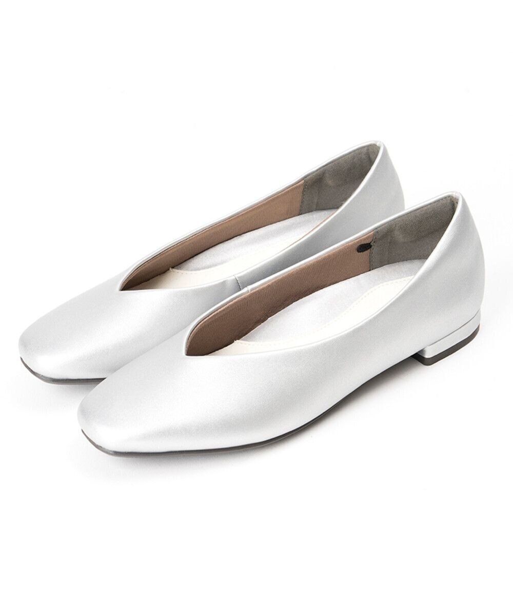 【アキュアーズ/AcureZ】のVカットフラットパンプス「母趾にやさしい美パンプス」 インテリア・キッズ・メンズ・レディースファッション・服の通販 founy(ファニー) 　ファッション　Fashion　レディースファッション　Fashion for Women　クッション　Cushion, Throw Pillow　フィット　Fit, Slim Fit　軽量　Lightweight, Ultra Light　シルバー|ID: prp329100004844215 ipo3291000000036256227