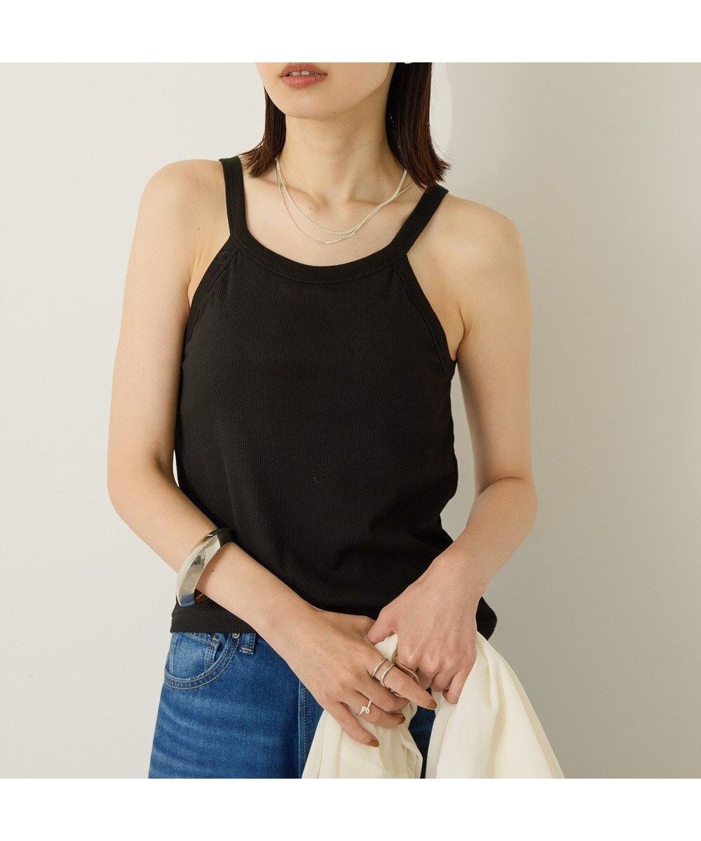 【アメリカンホリック/AMERICAN HOLIC】の【カップ付き】アメスリタンクトップ インテリア・キッズ・メンズ・レディースファッション・服の通販 founy(ファニー) 　ファッション　Fashion　レディースファッション　Fashion for Women　トップス・カットソー　Cut & Sew Tops　おすすめ　Recommended / Our Picks　アメリカン　American Style　インナー　Innerwear　スリーブ　Sleeve, Long Sleeve / Short Sleeve　タンク　Tank Top, Sleeveless Top　デニム　Denim, Jeans Material　ポケット　Pocket, Pocket Detail　A/W・秋冬　Autumn/Winter　Black|ID: prp329100004844257 ipo3291000000036256231