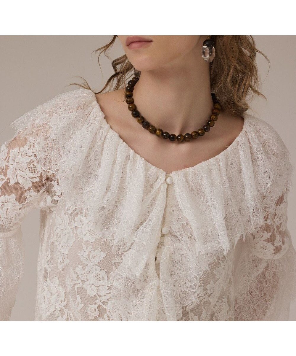 【グレース コンチネンタル/GRACE CONTINENTAL】のレースコンビフリルブラウス 人気、トレンドファッション・服の通販 founy(ファニー) 　ファッション　Fashion　レディースファッション　Fashion for Women　トップス・カットソー　Cut & Sew Tops　シャツ・ブラウス・オフィスカジュアル　Elegant Blouses & Button-Ups　春　Spring　クラシカル　Classical, Vintage-Inspired　シアー　Sheer, See-Through　デコルテ　Décolleté, Neckline　フリル　Frill, Ruffle　レース　Lace, Lace Fabric　ロマンティック　Romantic, Feminine Style　S/S・春夏　SS, Spring/Summer, Warm Season　夏　Summer　 other-1|ID: prp329100004844319 ipo3291000000036113336