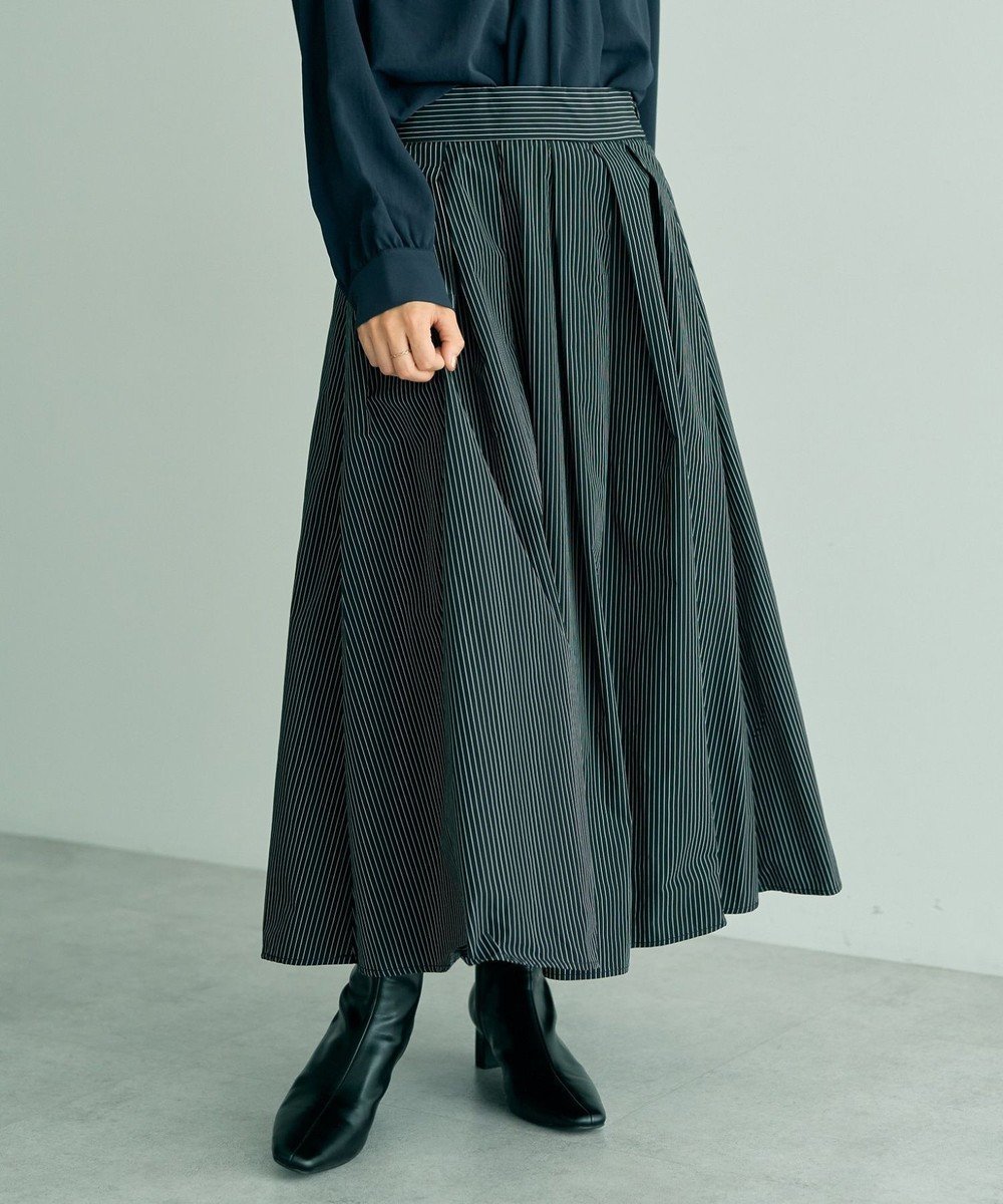 【イェッカ ヴェッカ/YECCA VECCA】のタックフレアスカート インテリア・キッズ・メンズ・レディースファッション・服の通販 founy(ファニー) 　ファッション　Fashion　レディースファッション　Fashion for Women　スカート　Skirts　Aライン・フレアスカート　A-Line & Flared Skirts　おすすめ　Recommended / Our Picks　シンプル　Simple, Minimal　ストライプ　Stripe, Striped Pattern　セットアップ　Set-Up, Coordinated Outfit　ドット　Polka Dot, Dot Pattern　フレア　Flare, Flared　ポケット　Pocket, Pocket Detail　エレガント 上品　Elegant　A/W・秋冬　Autumn/Winter　Stripe|ID: prp329100004844370 ipo3291000000035430109