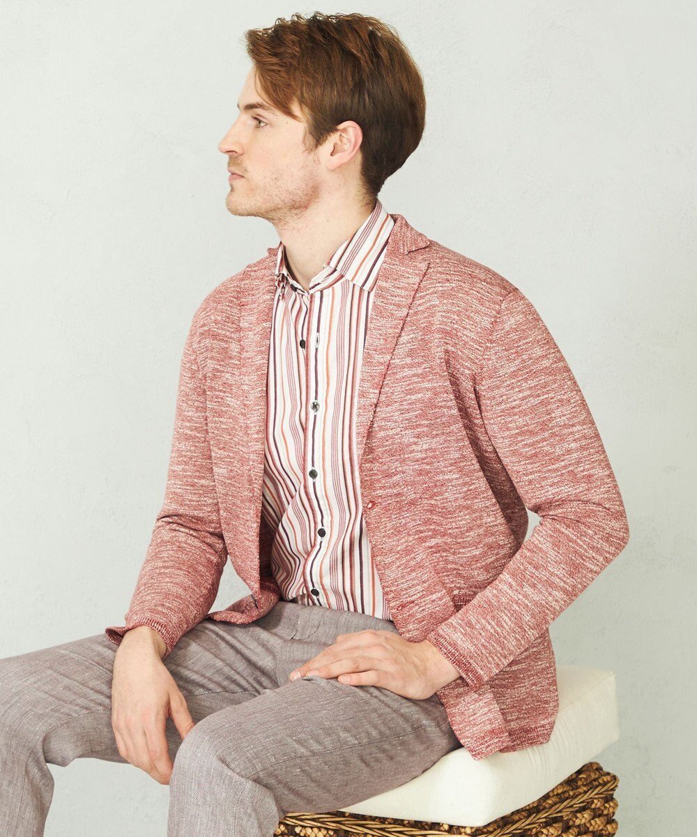 【ジョセフ アブード/JOSEPH ABBOUD / MEN】の【清涼感/軽い/洗える】 スラブギマニットジャケット インテリア・キッズ・メンズ・レディースファッション・服の通販 founy(ファニー) 　ファッション　Fashion　メンズファッション　Fashion for Men　トップス・カットソー　Cut & Sew Tops　ニット・セーター / 定番トップス　Knit Tops & Sweaters　カーディガン / 羽織り　Cardigans　アンサンブル　Ensemble Set　イタリア　Italy　春　Spring　洗える　Machine Washable　カーディガン　Cardigan, Knitwear　コーティング　Coating, Coated Finish　ジャケット　Jacket, Outerwear　ベスト　Vest, Waistcoat　S/S・春夏　SS, Spring/Summer, Warm Season　おすすめ　Recommended / Our Picks　夏　Summer　レッド系|ID: prp329100004844676 ipo3291000000035321967