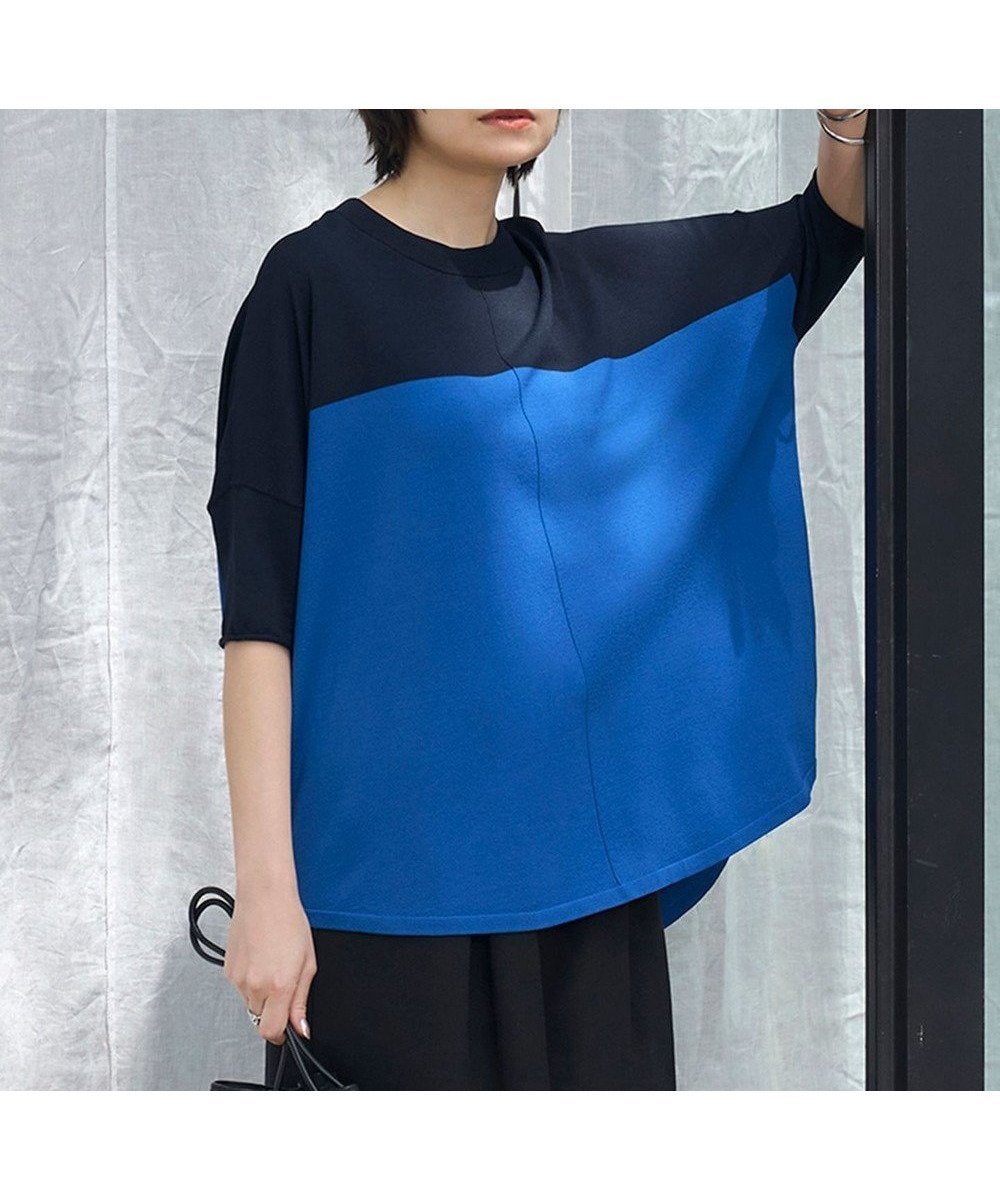 【アイシービー/iCB】の【人気のため新色追加・接触冷感・UVカット・洗える】 VIS/NYハイゲージ プルオーバー インテリア・キッズ・メンズ・レディースファッション・服の通販 founy(ファニー) 　ファッション　Fashion　レディースファッション　Fashion for Women　トップス・カットソー　Cut & Sew Tops　ニット　Knit Tops & Sweaters　カジュアルプルオーバー・ニットトップス　Pullovers & Knit Tops / Casual Pullovers　春　Spring　洗える　Machine Washable　コンパクト　Compact, Small Size　ストレッチ　Stretch, Stretchy Fabric　セーター　Sweater, Knitwear　人気　Popular, Best Seller　半袖　Short Sleeve, Half Sleeve　ラウンド　Round, Round Neck　ワイド　Wide, Wide Fit　S/S・春夏　SS, Spring/Summer, Warm Season　夏　Summer　エレガント 上品　Elegant　2025年　2025　2025春夏・S/S　Spring/Summer 2025 SS25　ネイビー×ブルー系|ID: prp329100004844778 ipo3291000000035959489