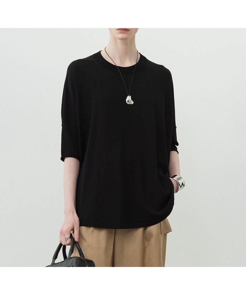 【アイシービー/iCB】の【人気のため新色追加・接触冷感・UVカット・洗える】 VIS/NYハイゲージ プルオーバー インテリア・キッズ・メンズ・レディースファッション・服の通販 founy(ファニー) 　ファッション　Fashion　レディースファッション　Fashion for Women　トップス・カットソー　Cut & Sew Tops　ニット　Knit Tops & Sweaters　カジュアルプルオーバー・ニットトップス　Pullovers & Knit Tops / Casual Pullovers　春　Spring　洗える　Machine Washable　コンパクト　Compact, Small Size　ストレッチ　Stretch, Stretchy Fabric　セーター　Sweater, Knitwear　人気　Popular, Best Seller　半袖　Short Sleeve, Half Sleeve　ラウンド　Round, Round Neck　ワイド　Wide, Wide Fit　S/S・春夏　SS, Spring/Summer, Warm Season　夏　Summer　エレガント 上品　Elegant　2025年　2025　2025春夏・S/S　Spring/Summer 2025 SS25　ブラック系|ID: prp329100004844778 ipo3291000000035959507