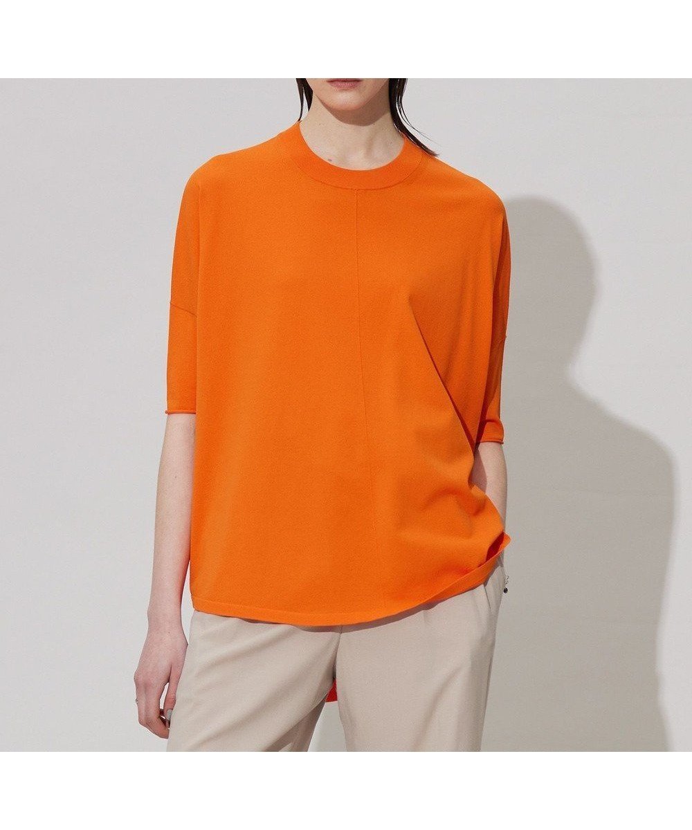 【アイシービー/iCB】の【人気のため新色追加・接触冷感・UVカット・洗える】 VIS/NYハイゲージ プルオーバー インテリア・キッズ・メンズ・レディースファッション・服の通販 founy(ファニー) 　ファッション　Fashion　レディースファッション　Fashion for Women　トップス・カットソー　Cut & Sew Tops　ニット　Knit Tops & Sweaters　カジュアルプルオーバー・ニットトップス　Pullovers & Knit Tops / Casual Pullovers　春　Spring　洗える　Machine Washable　コンパクト　Compact, Small Size　ストレッチ　Stretch, Stretchy Fabric　セーター　Sweater, Knitwear　人気　Popular, Best Seller　半袖　Short Sleeve, Half Sleeve　ラウンド　Round, Round Neck　ワイド　Wide, Wide Fit　S/S・春夏　SS, Spring/Summer, Warm Season　夏　Summer　エレガント 上品　Elegant　2025年　2025　2025春夏・S/S　Spring/Summer 2025 SS25　オレンジ系|ID: prp329100004844778 ipo3291000000035959509