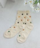 【ティアクラッセ/Tiaclasse】のトレリス+カラーフラワーソックス オフホワイト|ID: prp329100004844780 ipo3291000000035423301