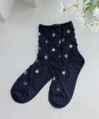 【ティアクラッセ/Tiaclasse】のトレリス+カラーフラワーソックス ネイビー|ID: prp329100004844780 ipo3291000000035423303