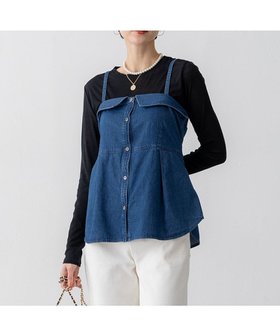 【23区/NIJYUSANKU】 【洗える】ライトダンガリー ビスチェ人気、トレンドファッション・服の通販 founy(ファニー) ファッション Fashion レディースファッション Fashion for Women トップス・カットソー Cut & Sew Tops シャツ・ブラウス・オフィスカジュアル Elegant Blouses & Button-Ups ビスチェ Bustiers & Corset Tops / Layered Bustier Style インディゴ Indigo Denim 春 Spring 洗える Machine Washable カットソー Cut and Sewn Top クロップド Cropped, Short Length スリーブ Sleeve, Long Sleeve / Short Sleeve セットアップ Set-Up, Coordinated Outfit ツイル Twist, Twisted Detail デニム Denim, Jeans Material ビスチェ Bustier, Corset Top フォルム Silhouette, Form フレア Flare, Flared リボン Ribbon, Bow ワイド Wide, Wide Fit S/S・春夏 SS, Spring/Summer, Warm Season 夏 Summer 2025年 2025 2025春夏・S/S Spring/Summer 2025 SS25 |ID:prp329100004844827