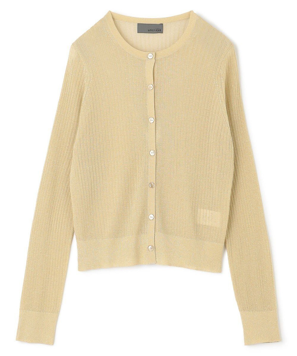 【アンクレイヴ/uncrave】のラメ シアー ニット カーディガン(uncrave STANDARD) 人気、トレンドファッション・服の通販 founy(ファニー) 　ファッション　Fashion　レディースファッション　Fashion for Women　トップス・カットソー　Cut & Sew Tops　ニット　Knit Tops & Sweaters　カーディガン・羽織り　Layered Style Cardigans　カーディガン　Cardigan, Knitwear　シアー　Sheer, See-Through　ハイネック　High Neck, Mock Neck　ワイドリブ　Wide Rib, Wide Ribbed Knit　A/W・秋冬　Autumn/Winter　S/S・春夏　SS, Spring/Summer, Warm Season　夏　Summer　エレガント 上品　Elegant　 other-1|ID: prp329100004844839 ipo3291000000035324229