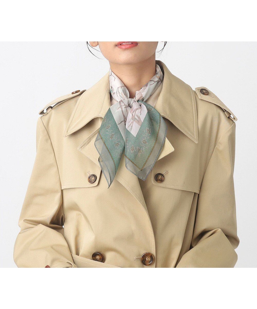 【ムーンバット/MOONBAT】の【WEB限定】PAUL JOE ACCESSOIRES シルクシフォンスカーフ 58×58cm インテリア・キッズ・メンズ・レディースファッション・服の通販 founy(ファニー) 　ファッション　Fashion　レディースファッション　Fashion for Women　アニマル　Animal Print　春　Spring　コレクション　Collection, Seasonal Line　シフォン　Chiffon, Lightweight Fabric　シルク　Silk, 100% Silk　スカーフ　Scarf, Neckwear　バンダナ　Bandana, Head Scarf　パターン　Pattern, Design Print　フラワー　Flower, Floral　モチーフ　Motif, Design Theme　A/W・秋冬　Autumn/Winter　S/S・春夏　SS, Spring/Summer, Warm Season　夏　Summer　ビリジアン|ID: prp329100004844898 ipo3291000000035729149