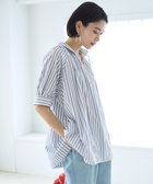 【アンフィーロ 自由区/UNFILO】の2WAYギャザーブラウス 人気、トレンドファッション・服の通販 founy(ファニー) ファッション Fashion レディースファッション Fashion for Women トップス・カットソー Cut & Sew Tops シャツ・ブラウス・オフィスカジュアル Elegant Blouses & Button-Ups 春 Spring ギャザー Gathered, Ruffled 吸水 Absorbent, Quick-Dry スキッパー Skipper, Open Collar スリーブ Sleeve, Long Sleeve / Short Sleeve ドレープ Drape, Draping Fabric S/S・春夏 SS, Spring/Summer, Warm Season 夏 Summer thumbnail ストライプ|ID: prp329100004844905 ipo3291000000035326478