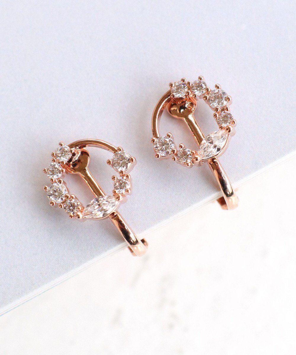 【ティアクラッセ/Tiaclasse】の【金属アレルギー対応】 サークルストーンイヤリング インテリア・キッズ・メンズ・レディースファッション・服の通販 founy(ファニー) 　ファッション　Fashion　レディースファッション　Fashion for Women　ジュエリー　Jewelry　ファッションリング　Fashion Rings　イヤリング・フープ・ドロップタイプ　Hoop, Drop & Clip Earrings　アクセサリー　Fashion Accessories　イヤリング　Earrings　カッティング　Cutting Detail　カーディガン　Cardigan, Knitwear　ストーン　Stone, Gem-Like　チュニック　Tunic, Long Top　エレガント 上品　Elegant　再入荷　Restock / Back in Stock　新作・新入荷　New Arrivals / New In　ピンクゴールド|ID: prp329100004844958 ipo3291000000035327846