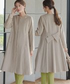 【ティアクラッセ/Tiaclasse】の【ウール混】ノーカラーバックリボンウールコート グレージュ|ID: prp329100004844992 ipo3291000000035520026