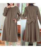 【ティアクラッセ/Tiaclasse】の【ウール混】ノーカラーバックリボンウールコート モカ|ID: prp329100004844992 ipo3291000000035520029