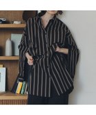 【イェッカ ヴェッカ/YECCA VECCA】の2way袖デザインロングシャツ 人気、トレンドファッション・服の通販 founy(ファニー) ファッション Fashion レディースファッション Fashion for Women トップス・カットソー Cut & Sew Tops シャツ・ブラウス・オフィスカジュアル Elegant Blouses & Button-Ups アシンメトリー Asymmetrical Style ポケット Pocket, Pocket Detail ロング Long, Long-Length 切替 Switching, Contrast Panel A/W・秋冬 Autumn/Winter thumbnail Stripe Black|ID: prp329100004845124 ipo3291000000035569569