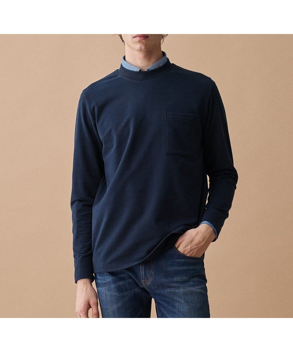 【ジョセフ アブード/JOSEPH ABBOUD / MEN】の【JAPANファブリック・日本縫製・なめらか】ミニ裏毛 カットソー インテリア・キッズ・メンズ・レディースファッション・服の通販 founy(ファニー) 　ファッション　Fashion　メンズファッション　Fashion for Men　トップス・カットソー　Cut & Sew Tops　メンズシャツ　Shirts　インナー　Innerwear　春　Spring　カットソー　Cut and Sewn Top　シンプル　Simple, Minimal　ジャケット　Jacket, Outerwear　なめらか　Smooth, Silky Texture　ベロア　Velour, Soft Velvet　モックネック　Mock Neck, Short Turtleneck　S/S・春夏　SS, Spring/Summer, Warm Season　おすすめ　Recommended / Our Picks　日本製　Made In Japan　夏　Summer　エレガント 上品　Elegant　ビジネス 仕事 通勤　Business / Work / Commuting　ネイビー系|ID: prp329100004845586 ipo3291000000036223467